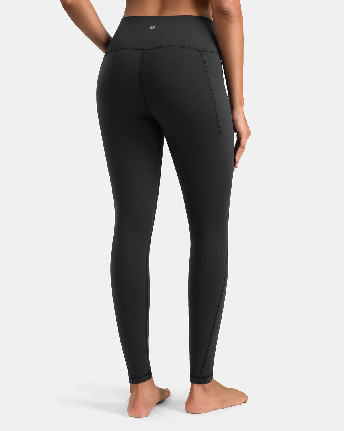 Dreamlux® High Waisted No Front Seam 28" Full Length Legging w/ Pockets — Dark Carbon