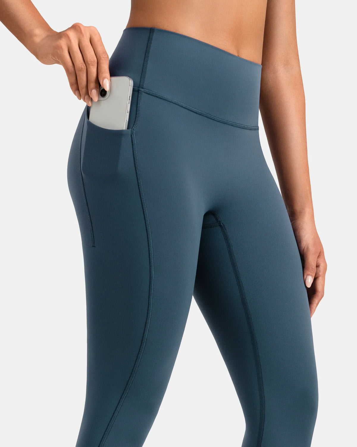 Dreamlux® High Waisted No Front Seam 28" Full Length Legging w/ Pockets — Dark Jasper