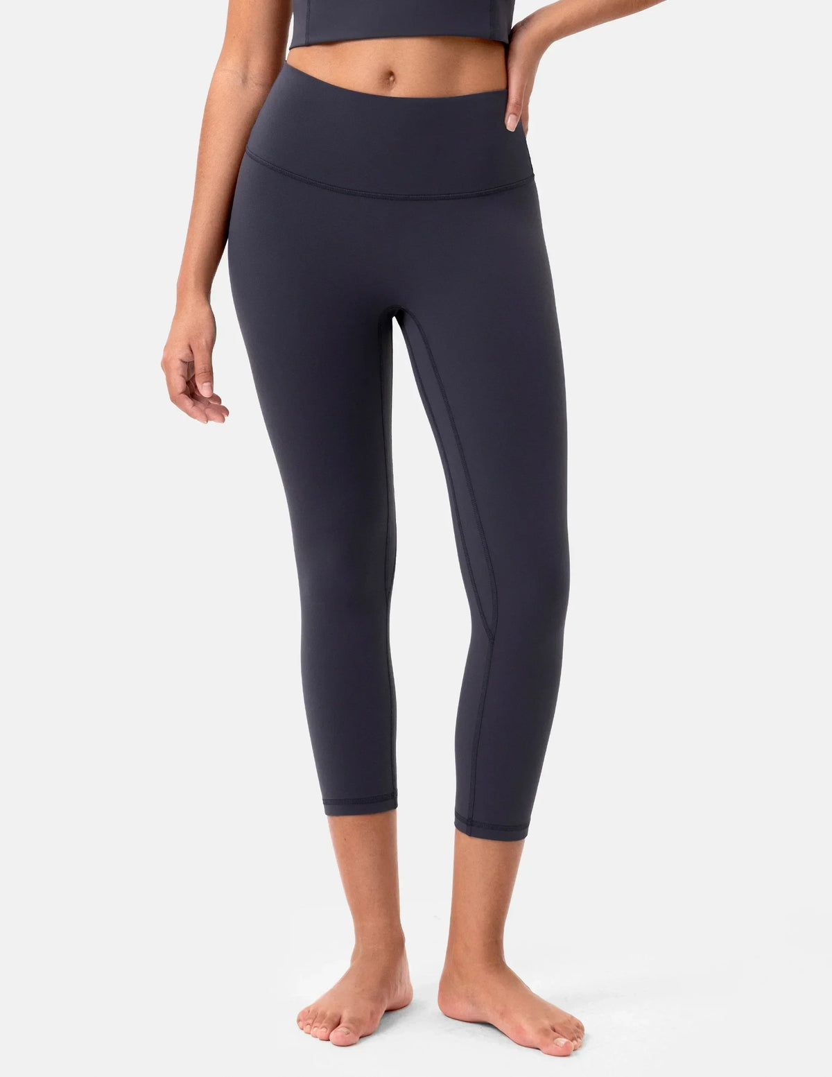 Dreamlux® High Waisted No Front Seam 21" Workout Legging — Blue Ink