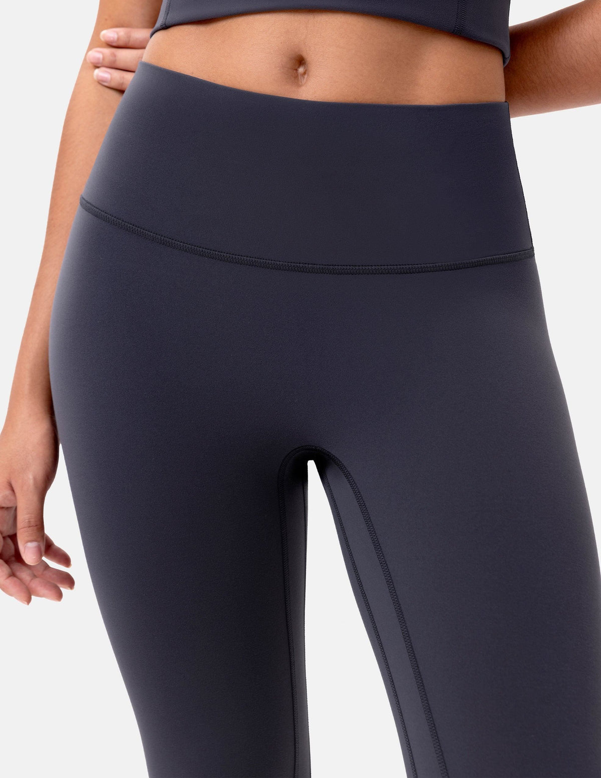 Dreamlux® High Waisted No Front Seam 21" Workout Legging — Blue Ink
