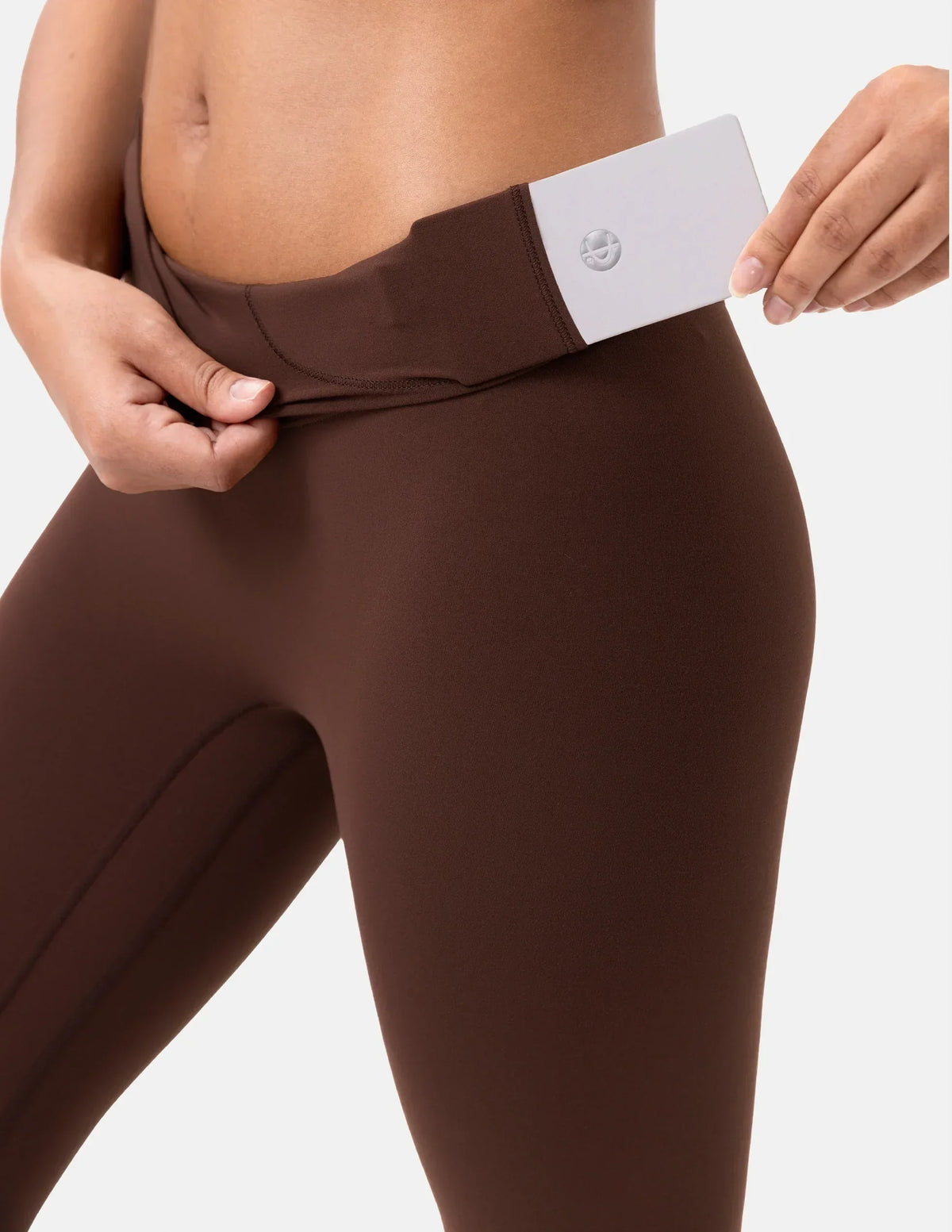 Dreamlux® High Waisted No Front Seam 21" Workout Legging — Roasted Chestnut