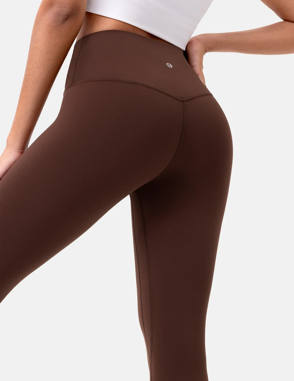 Dreamlux® High Waisted No Front Seam 21" Workout Legging — Roasted Chestnut