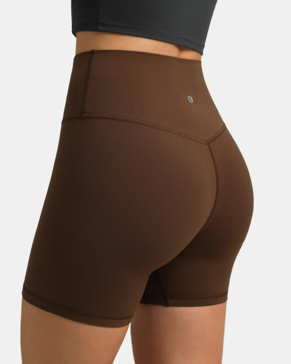 Dreamlux® High Waisted No Front Seam 6" Workout Short — Cocoa