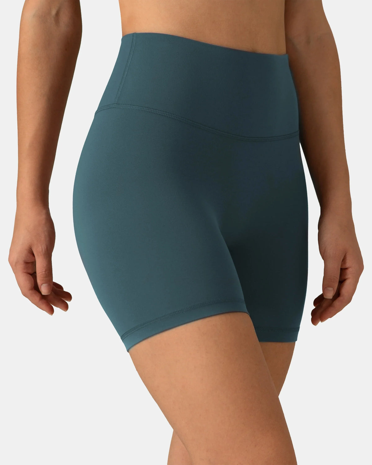 Dreamlux® High Waisted No Front Seam 6" Workout Short — Dark Jasper