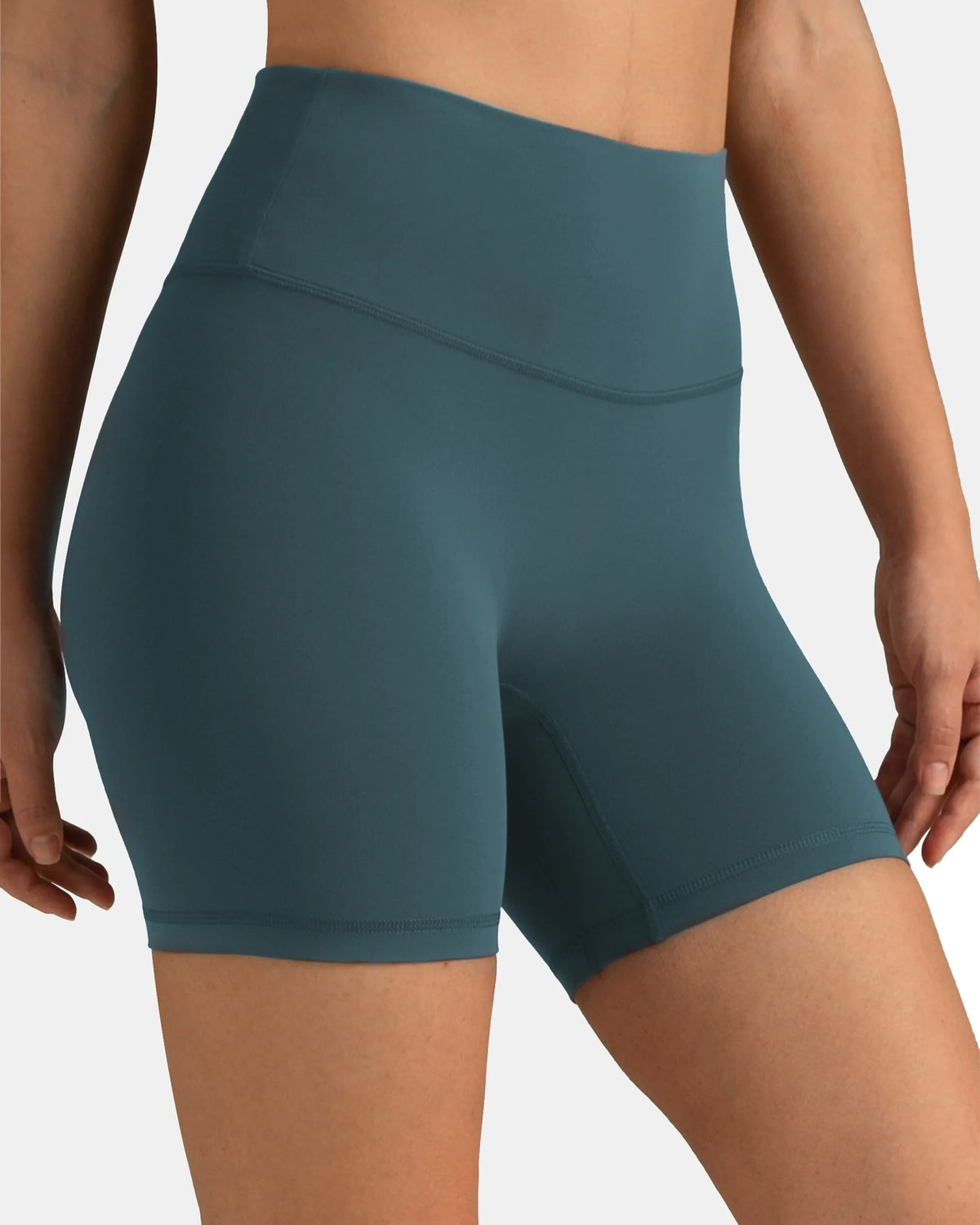 Dreamlux® High Waisted No Front Seam 6" Workout Short — Dark Jasper