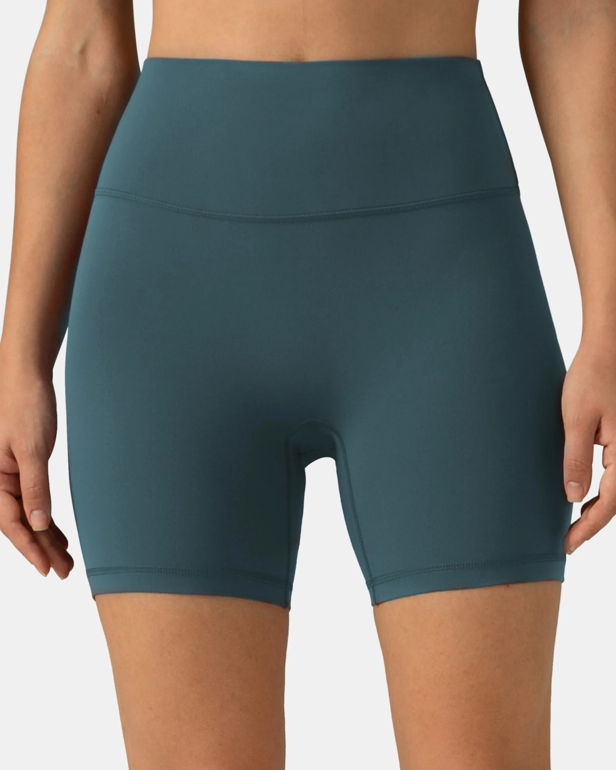 Dreamlux® High Waisted No Front Seam 6" Workout Short — Dark Jasper