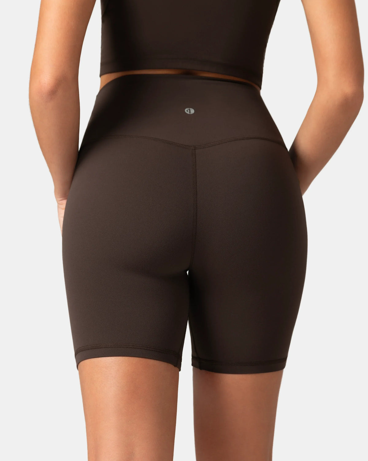 Dreamlux® High Waisted No Front Seam 6" Workout Short — Espresso