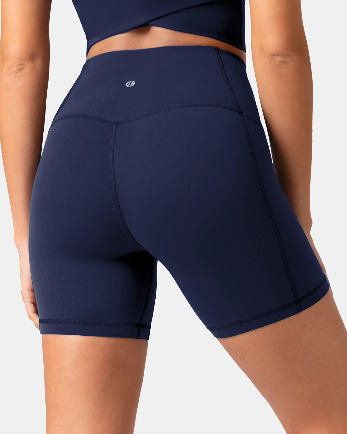 Dreamlux® High Waisted No Front Seam 6" Biker Short w/ Pockets — Eclipse