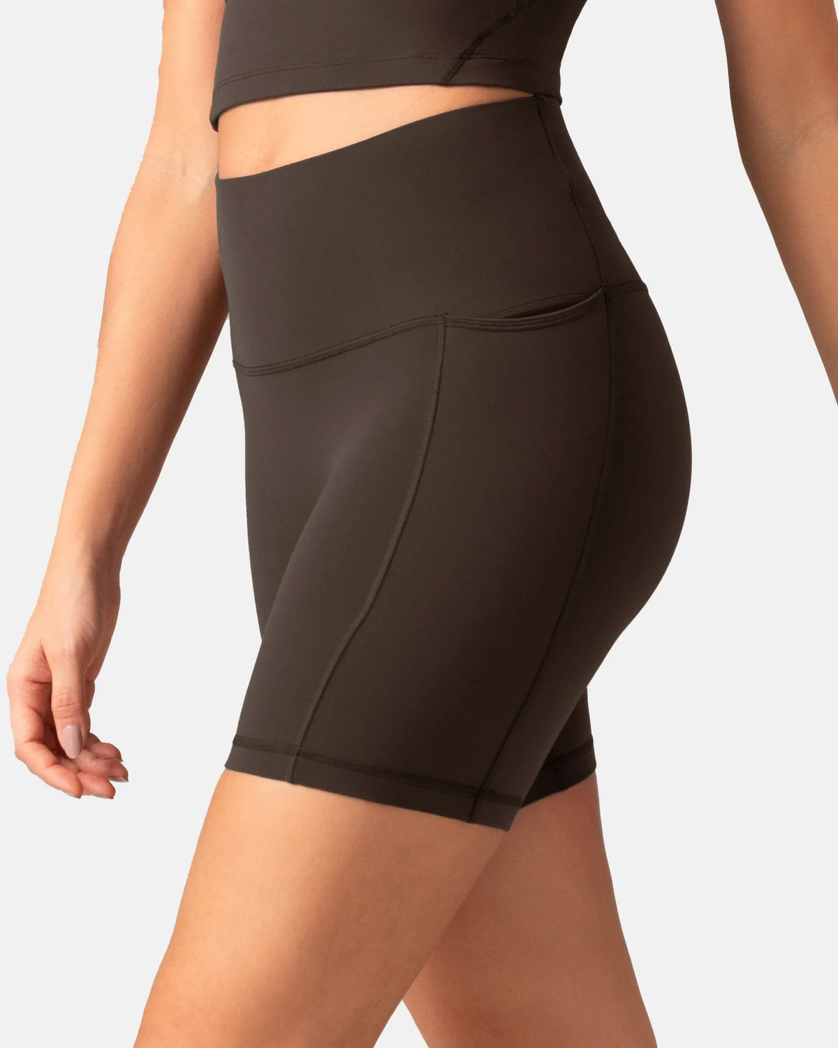 Dreamlux® High Waisted No Front Seam 6" Biker Short w/ Pockets 5