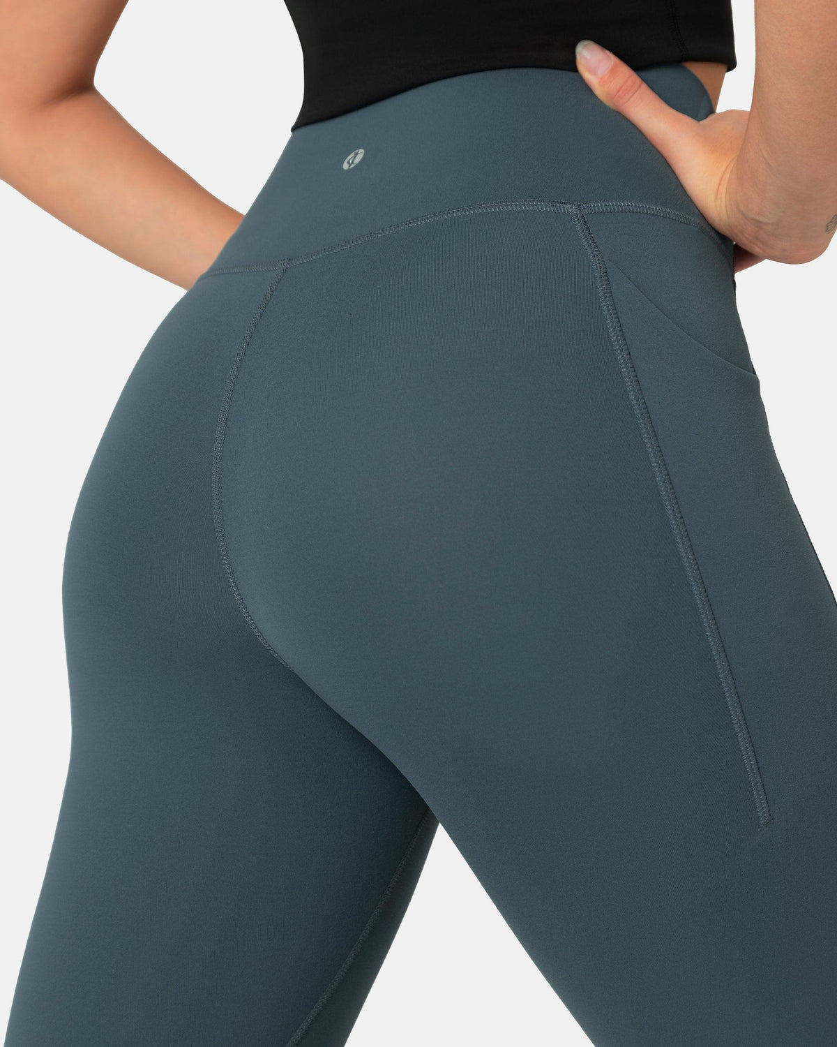 Dreamlux® High Waisted No Front Seam 21" Legging w/ Pockets — Dark Jasper