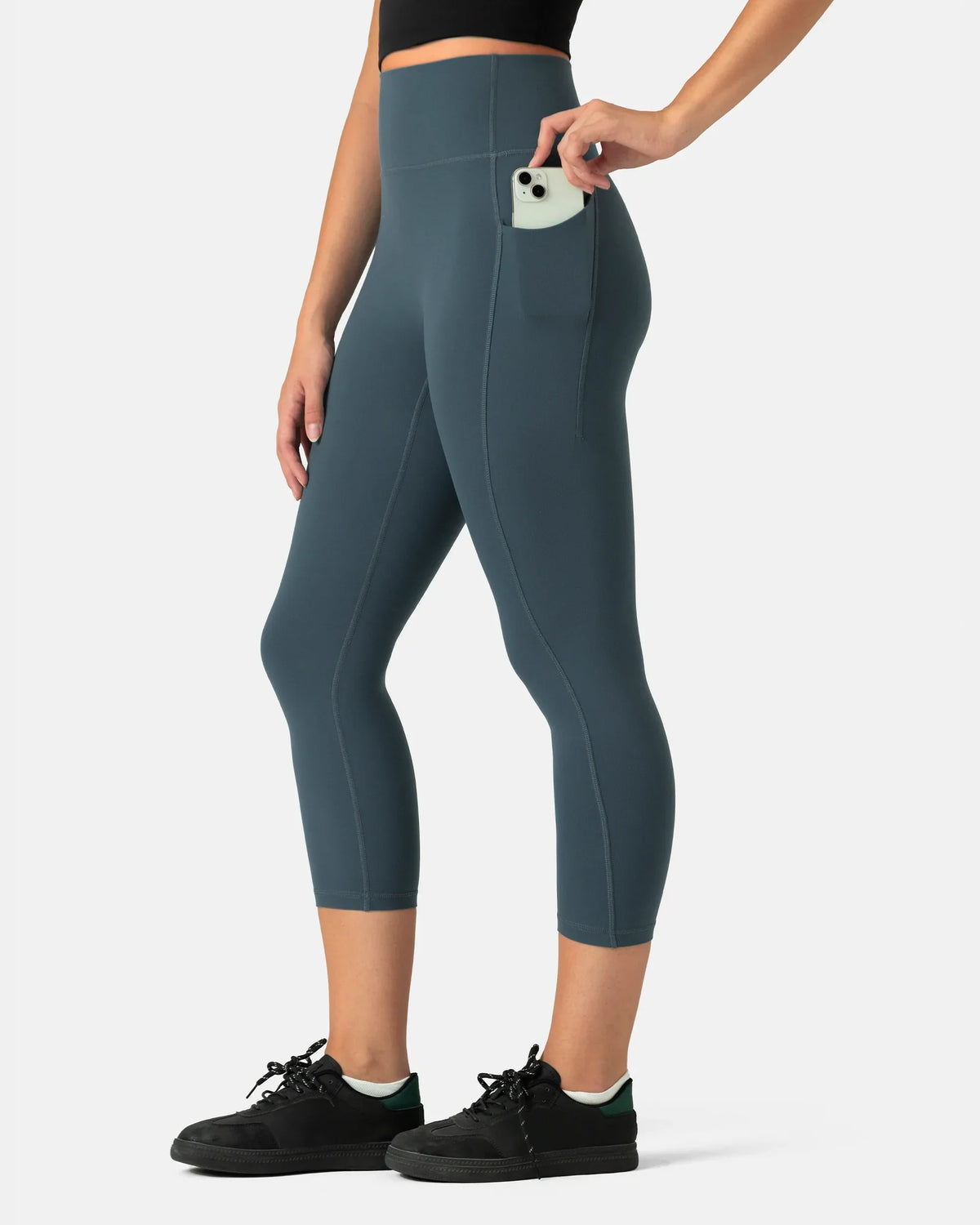 Dreamlux® High Waisted No Front Seam 21" Legging w/ Pockets — Dark Jasper