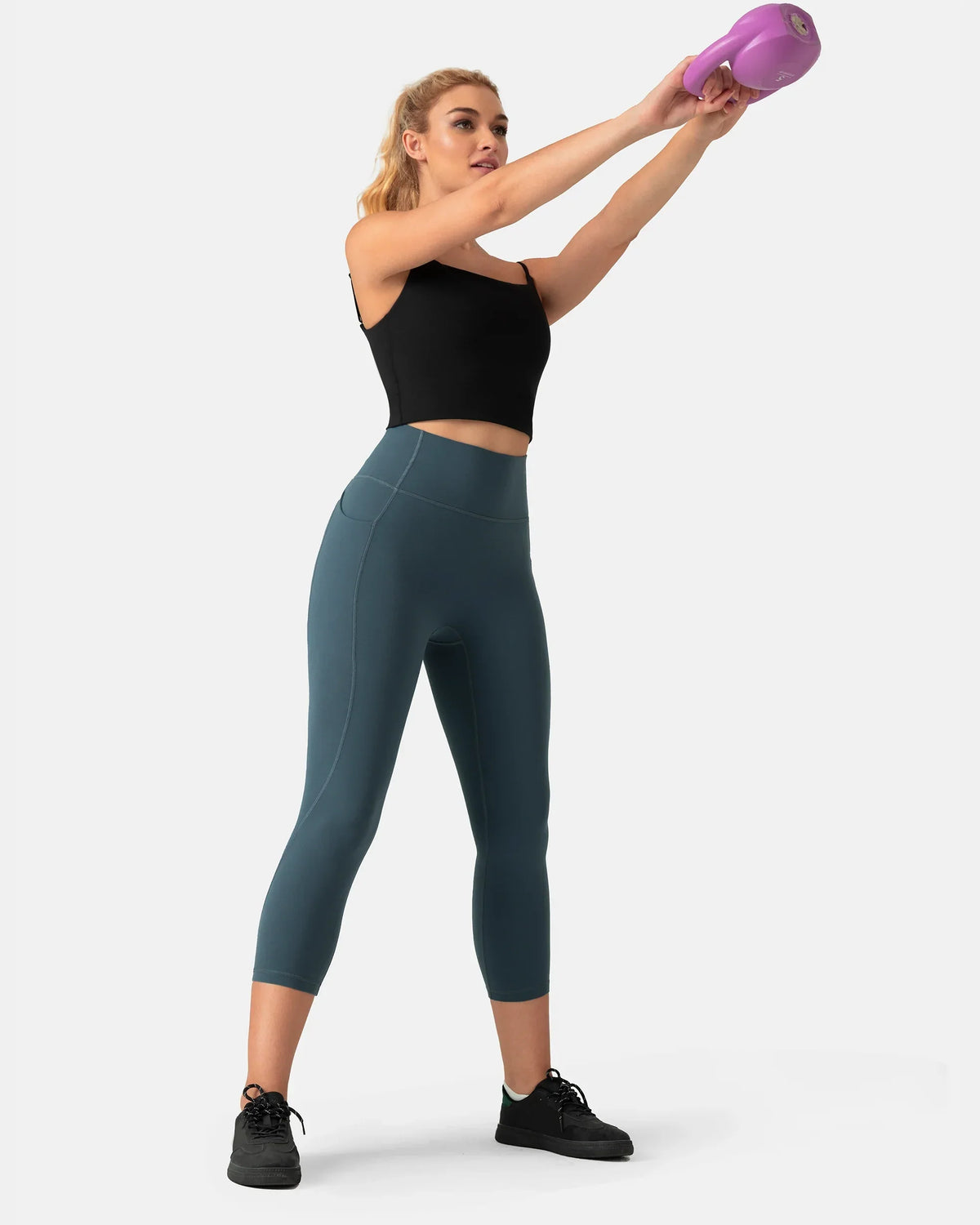 Dreamlux® High Waisted No Front Seam 21" Legging w/ Pockets — Dark Jasper