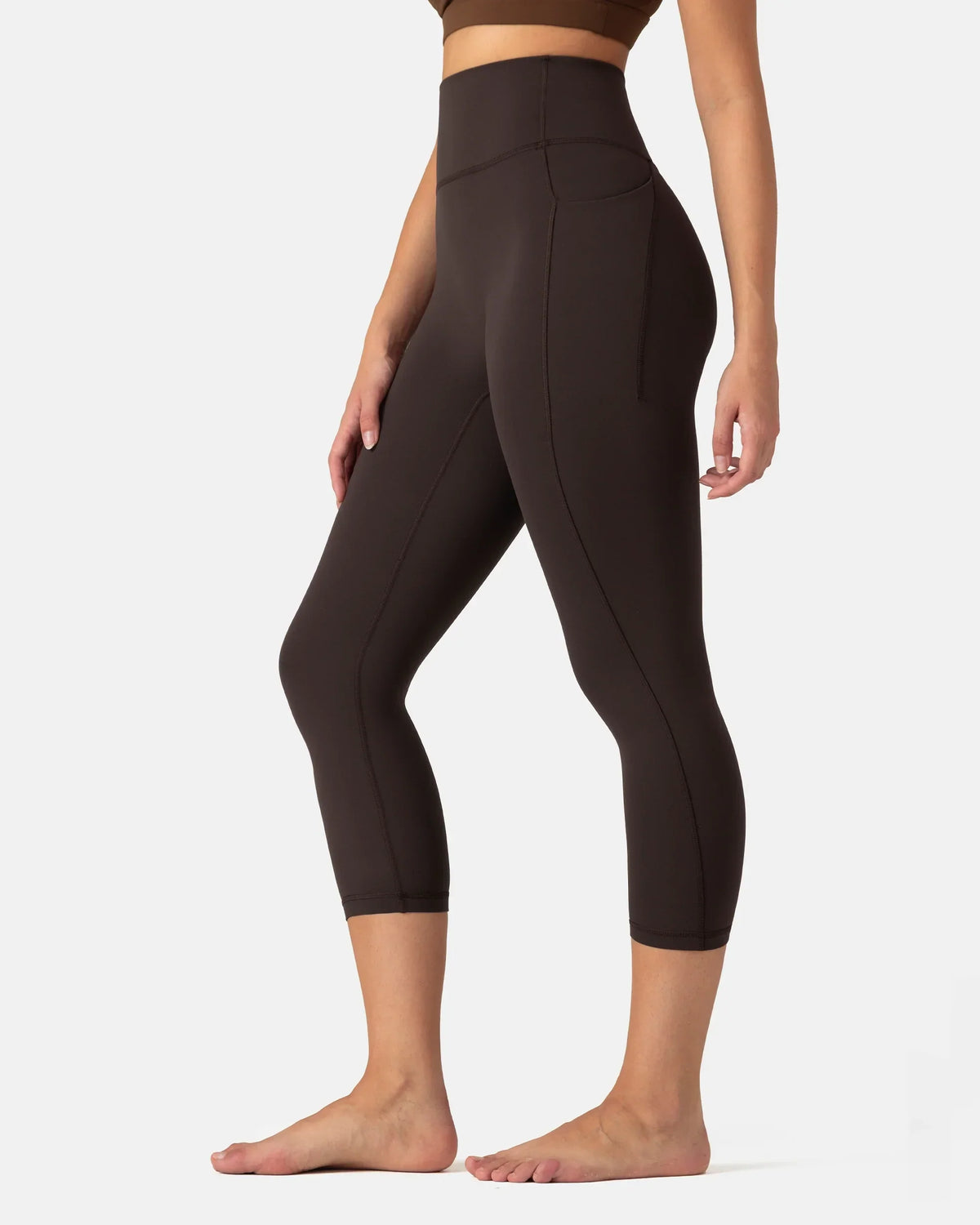 Dreamlux® High Waisted No Front Seam 21" Legging w/ Pockets — Espresso