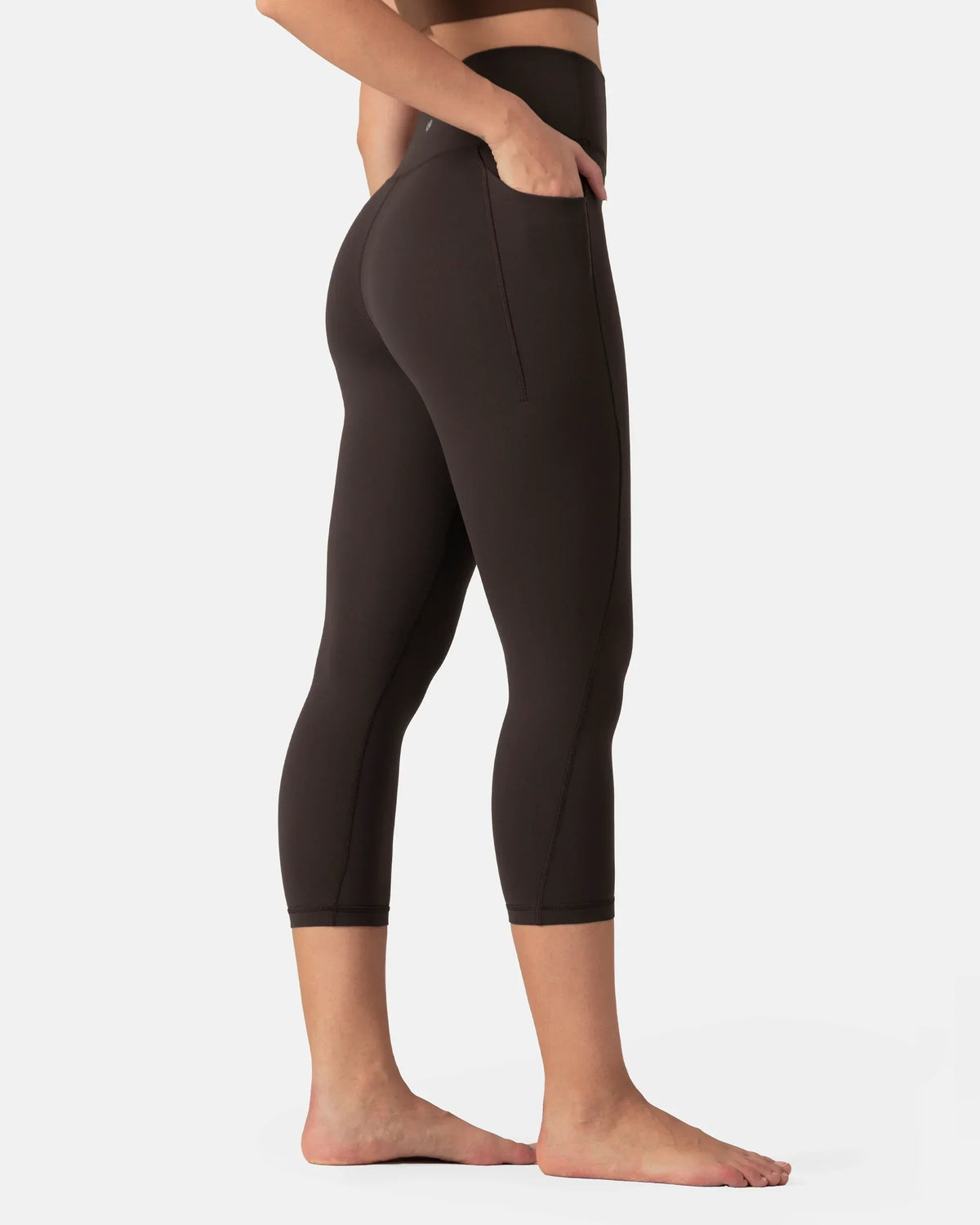 Dreamlux® High Waisted No Front Seam 21" Legging w/ Pockets — Espresso