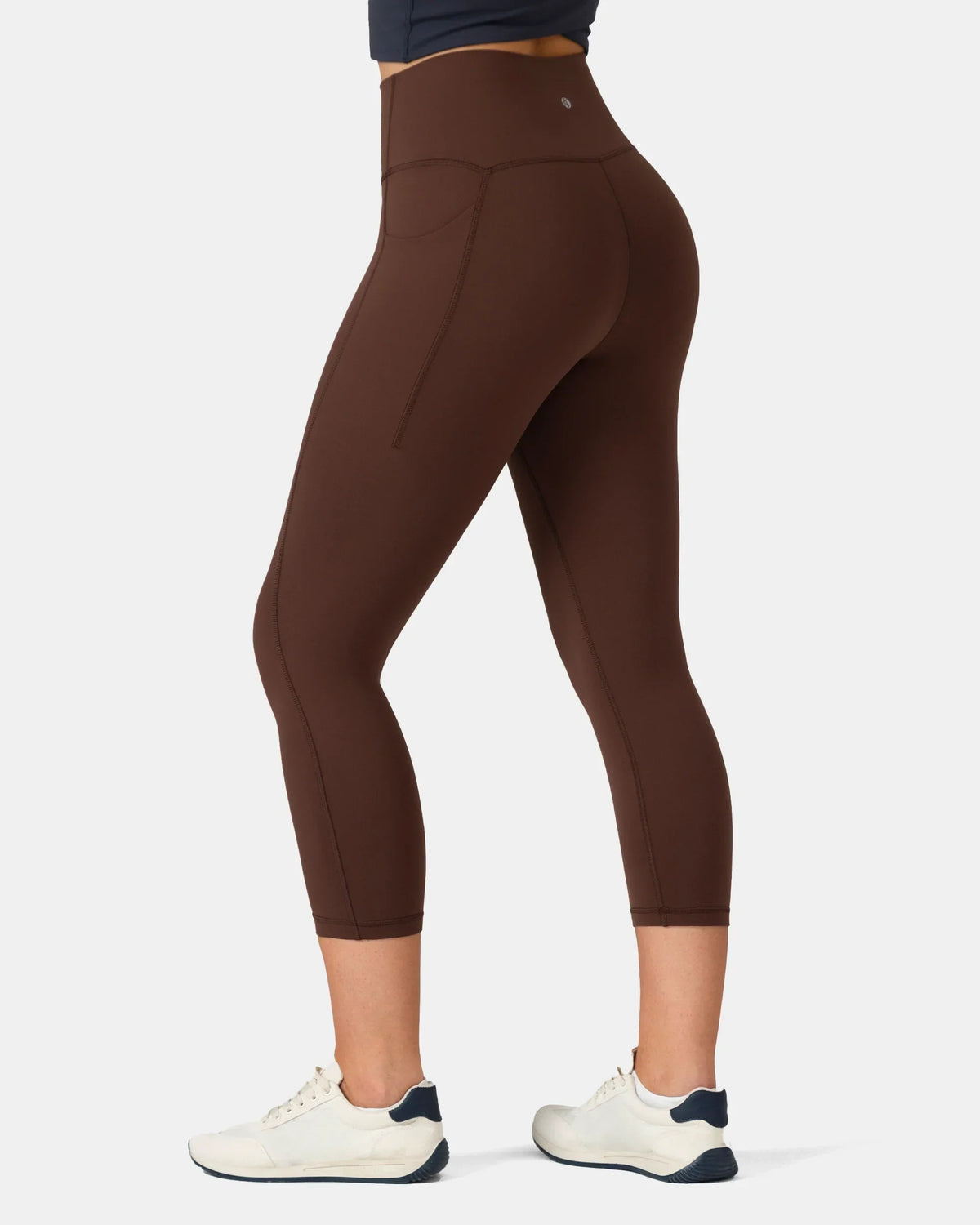 Dreamlux® High Waisted No Front Seam 21" Legging w/ Pockets — Roasted Chestnut