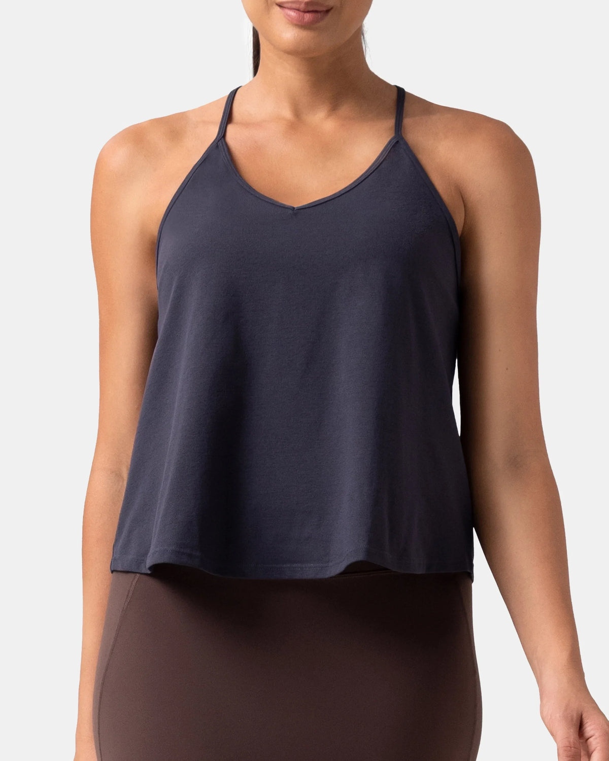 Sorona Open Back Sleeveless Workout & Yoga Tank Top — Blue Ink