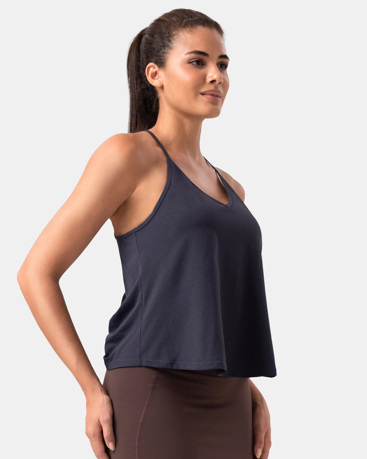 Sorona Open Back Sleeveless Workout & Yoga Tank Top — Blue Ink