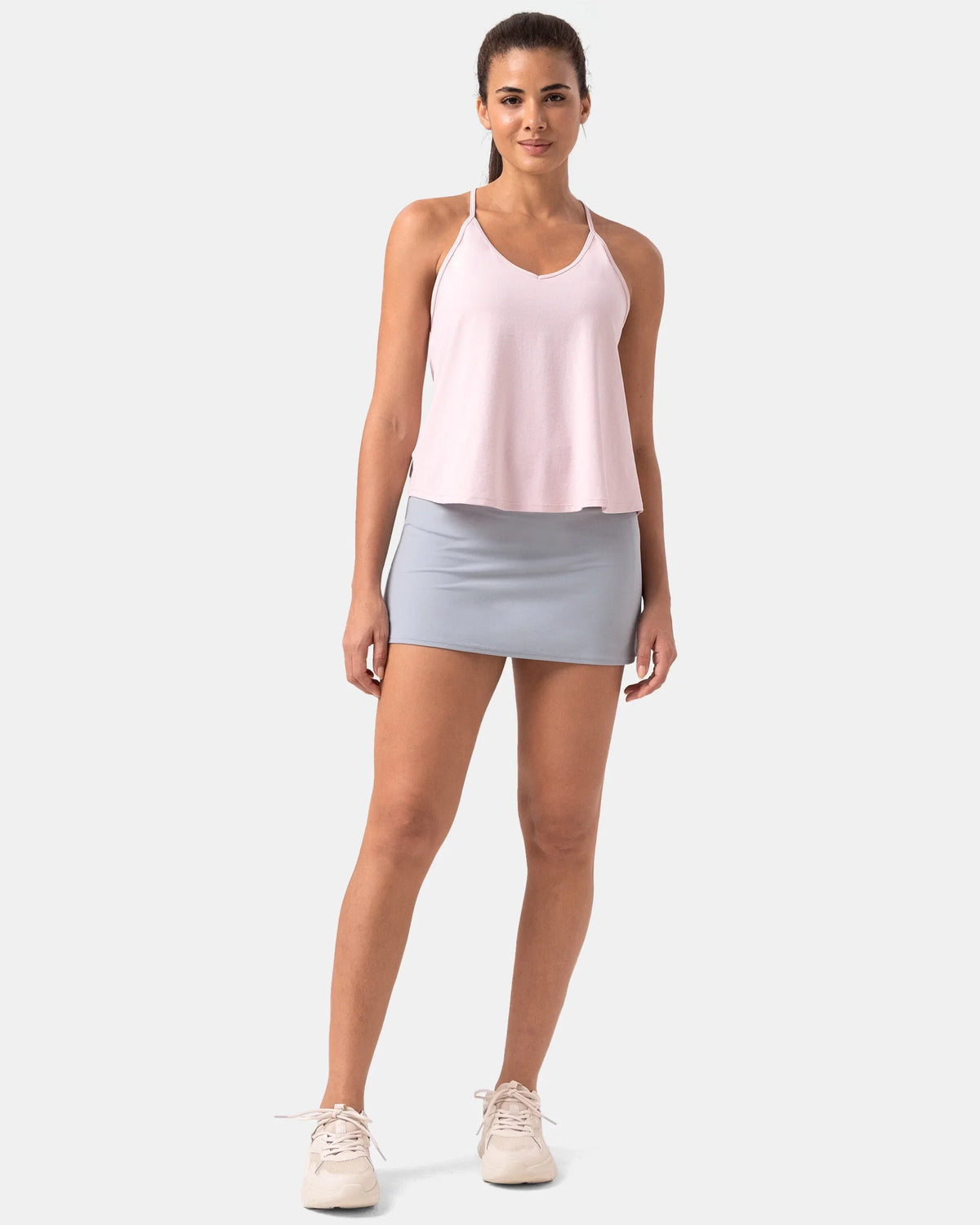 Sorona Open Back Sleeveless Workout & Yoga Tank Top — Marshmallow Pink