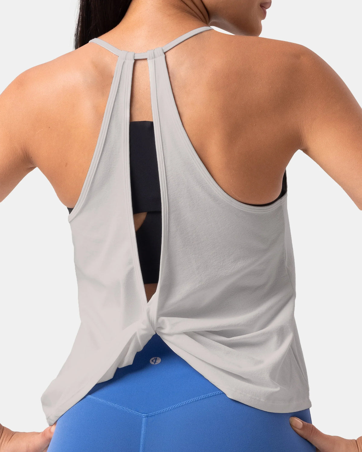 Sorona Open Back Sleeveless Workout & Yoga Tank Top — Natural