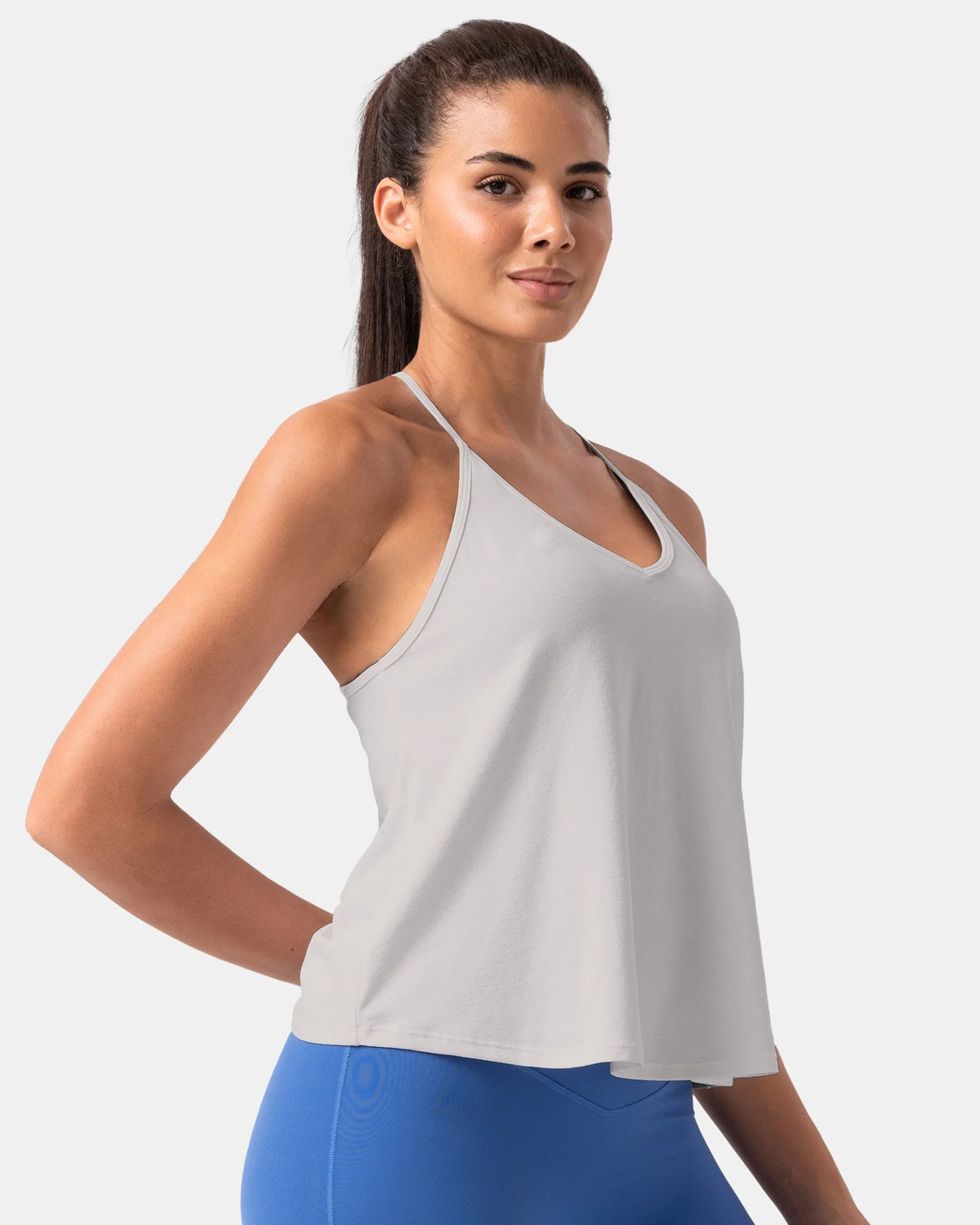 Sorona Open Back Sleeveless Workout & Yoga Tank Top — Natural
