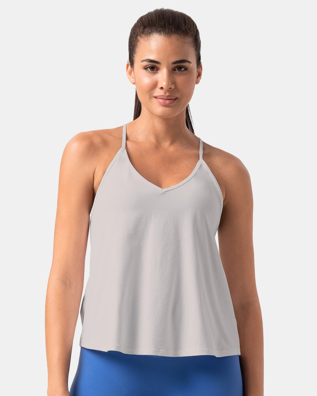 Sorona Open Back Sleeveless Workout & Yoga Tank Top — Natural