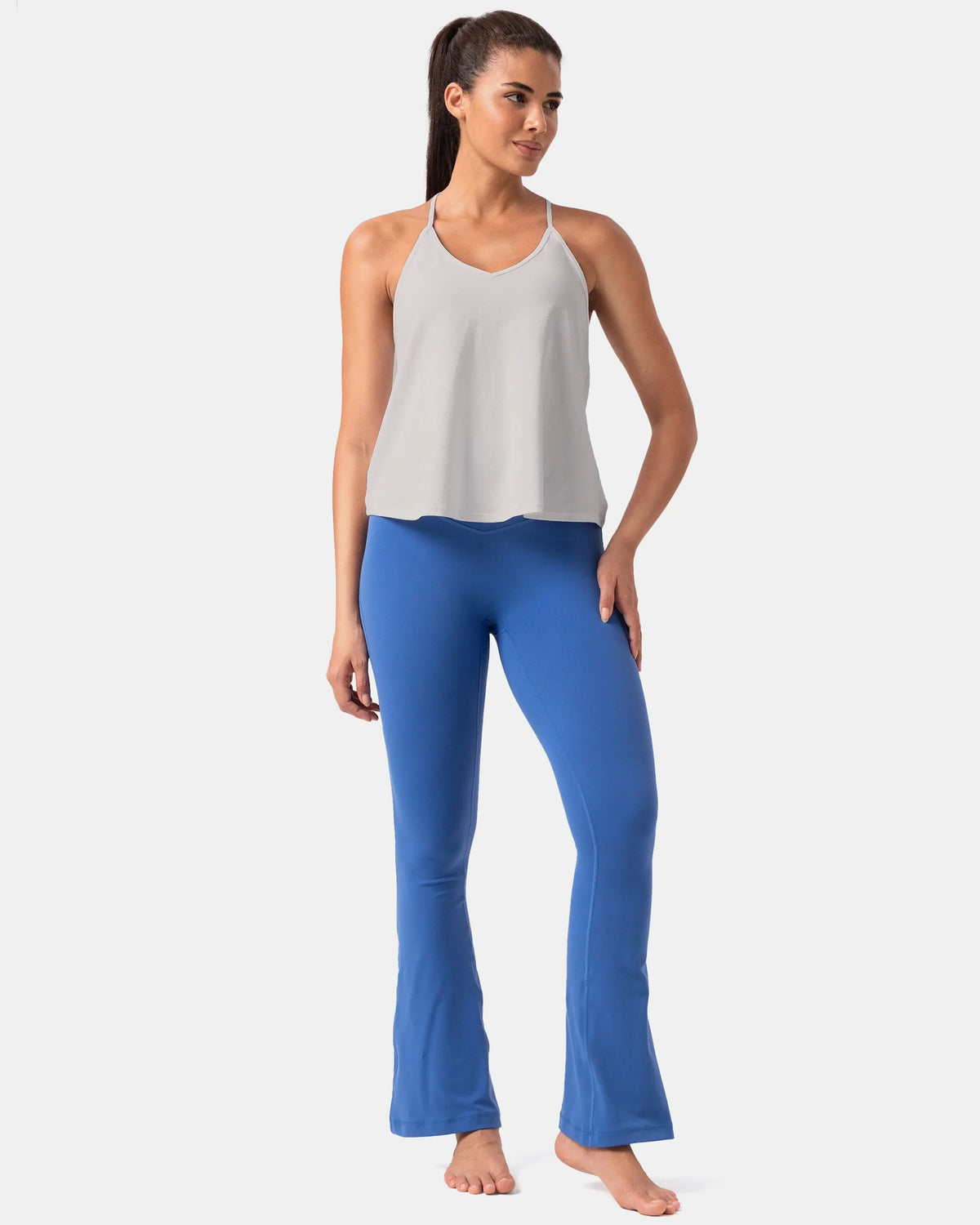Sorona Open Back Sleeveless Workout & Yoga Tank Top — Natural