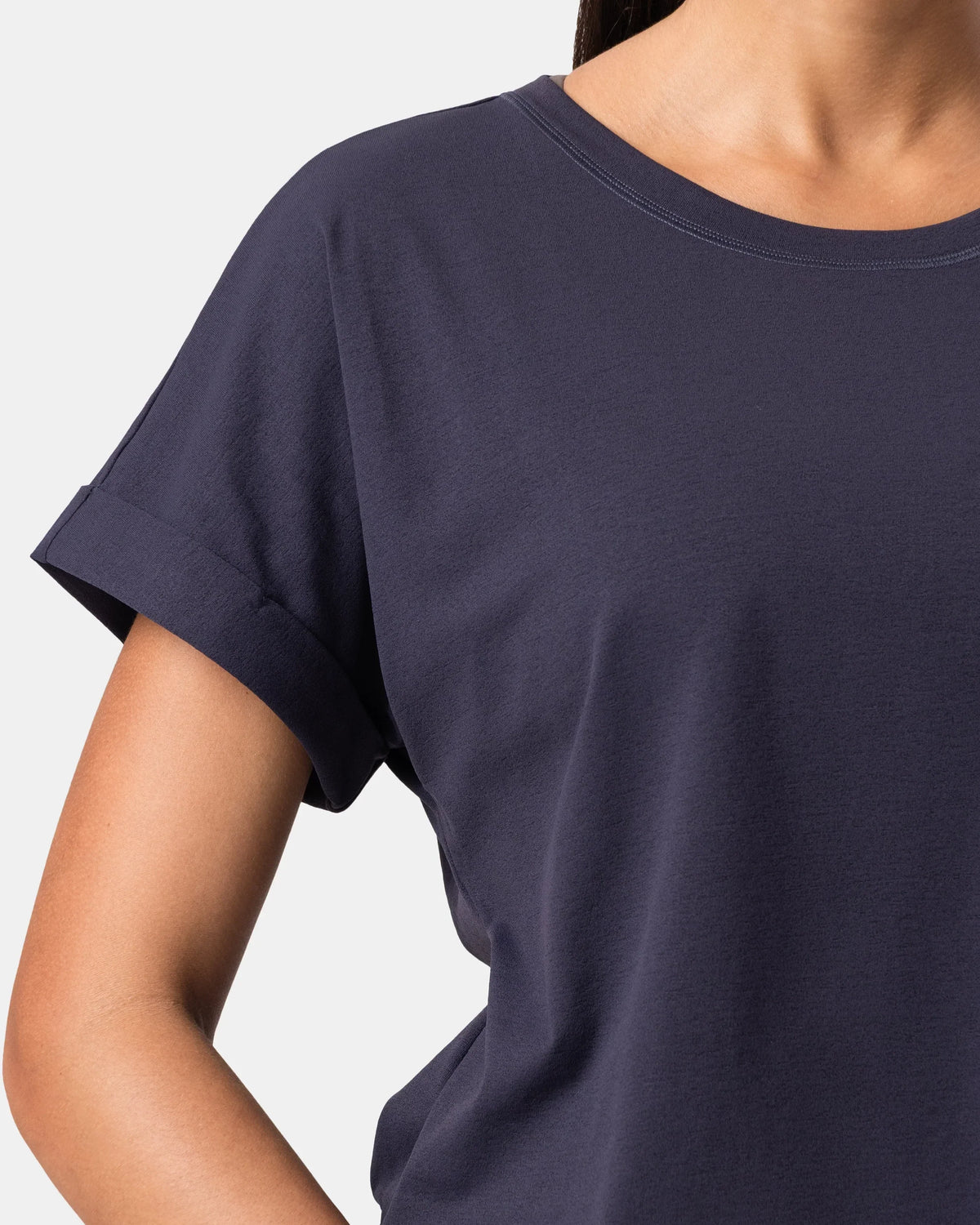 Sorona Batwing Sleeve Twist-Back Relaxed Fit Top — Blue Ink