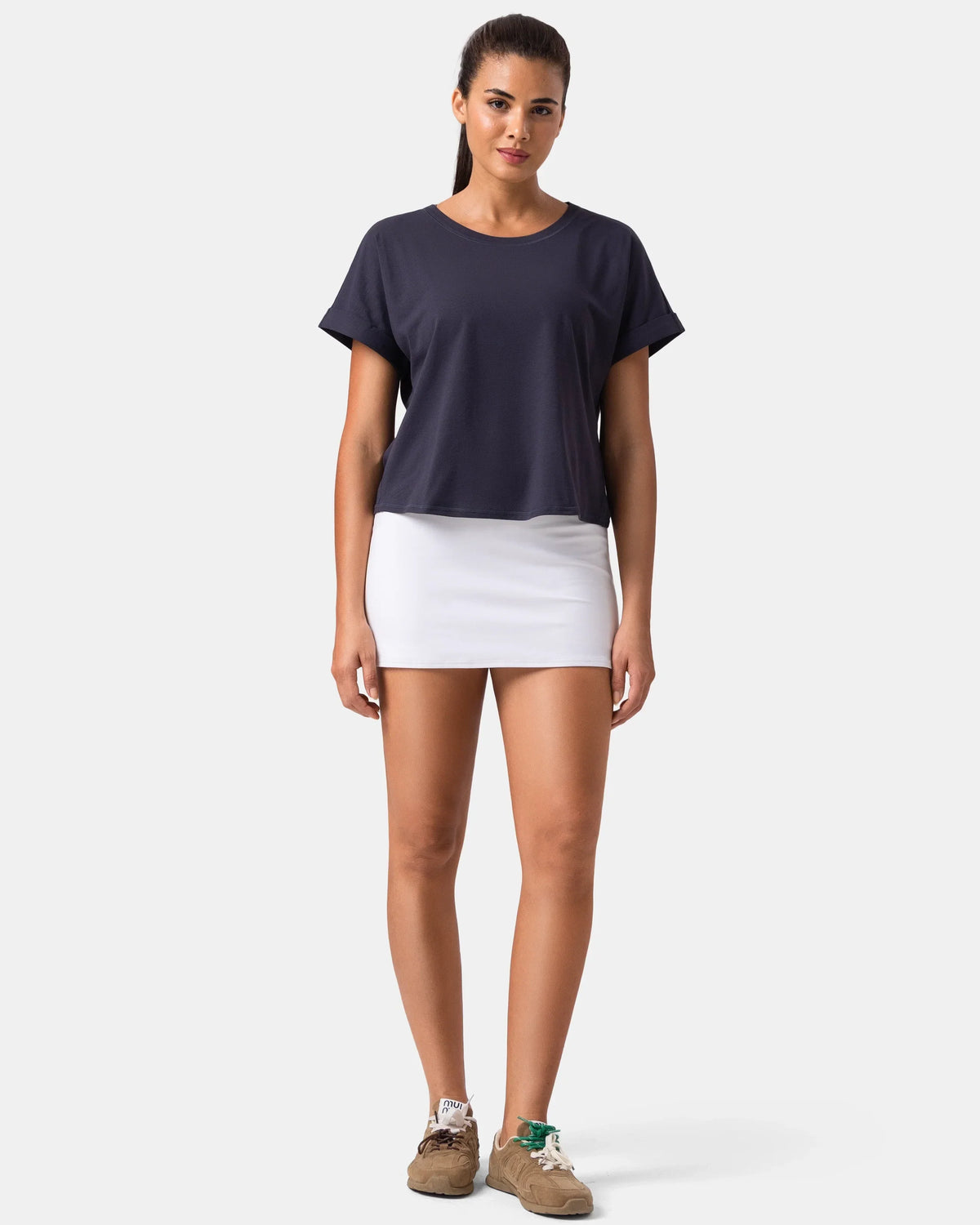 Sorona Batwing Sleeve Twist-Back Relaxed Fit Top — Blue Ink