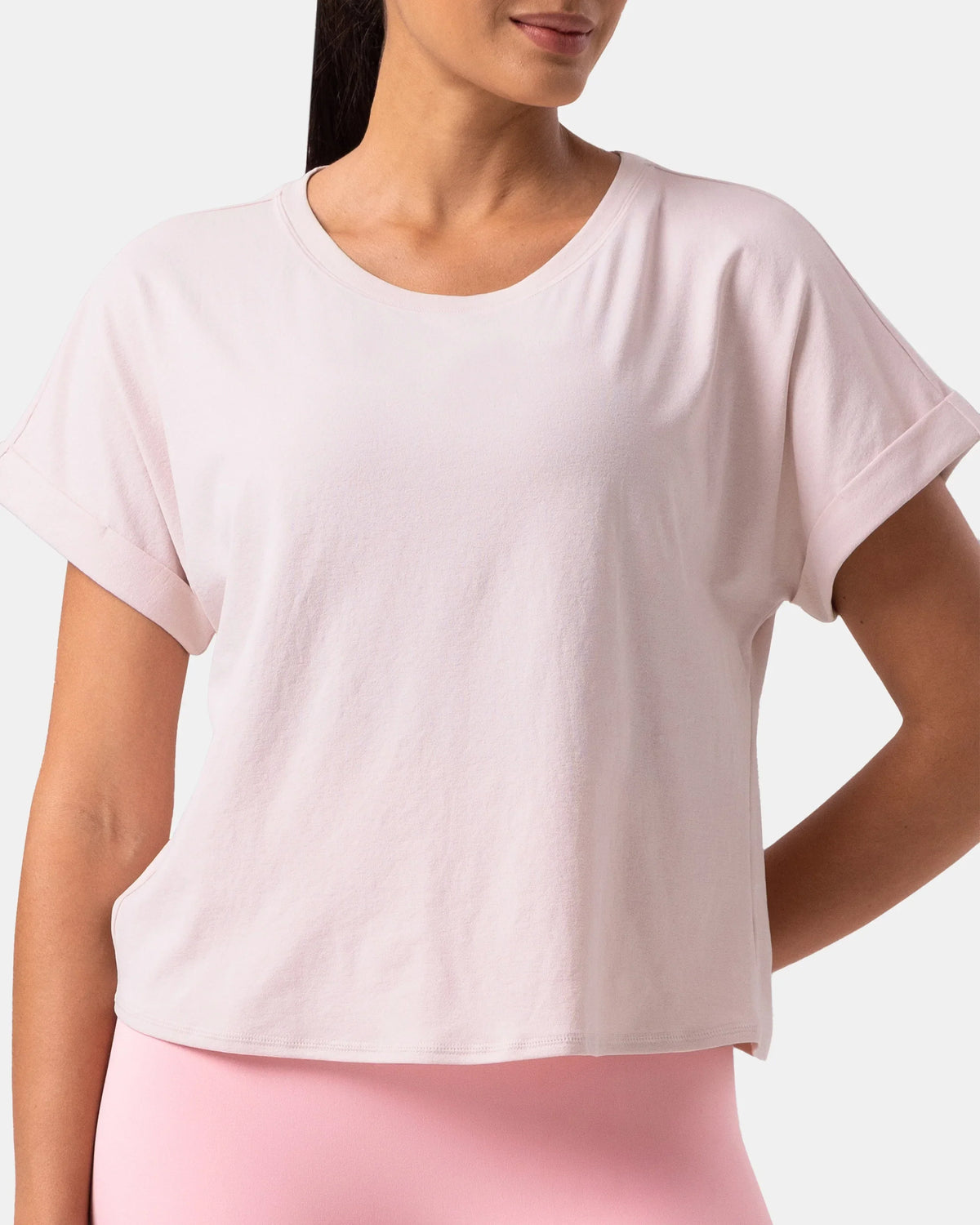 Sorona Batwing Sleeve Twist-Back Relaxed Fit Top — Marshmallow Pink