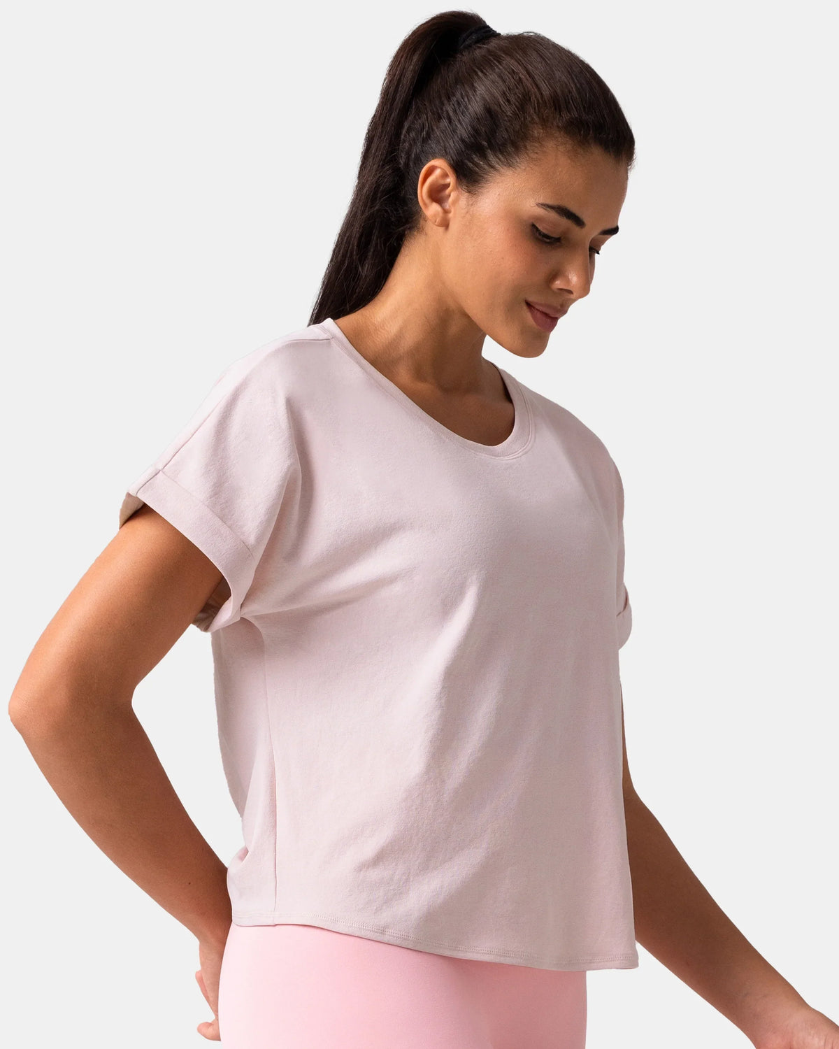 Sorona Batwing Sleeve Twist-Back Relaxed Fit Top — Marshmallow Pink