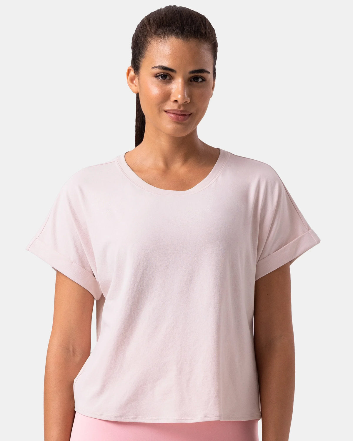 Sorona Batwing Sleeve Twist-Back Relaxed Fit Top — Marshmallow Pink