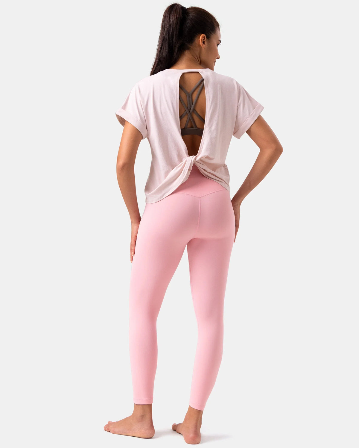 Sorona Batwing Sleeve Twist-Back Relaxed Fit Top — Marshmallow Pink