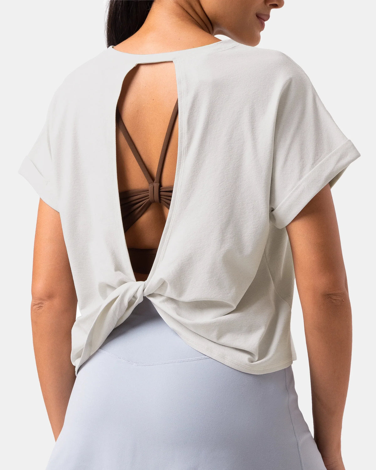Sorona Batwing Sleeve Twist-Back Relaxed Fit Top — Natural