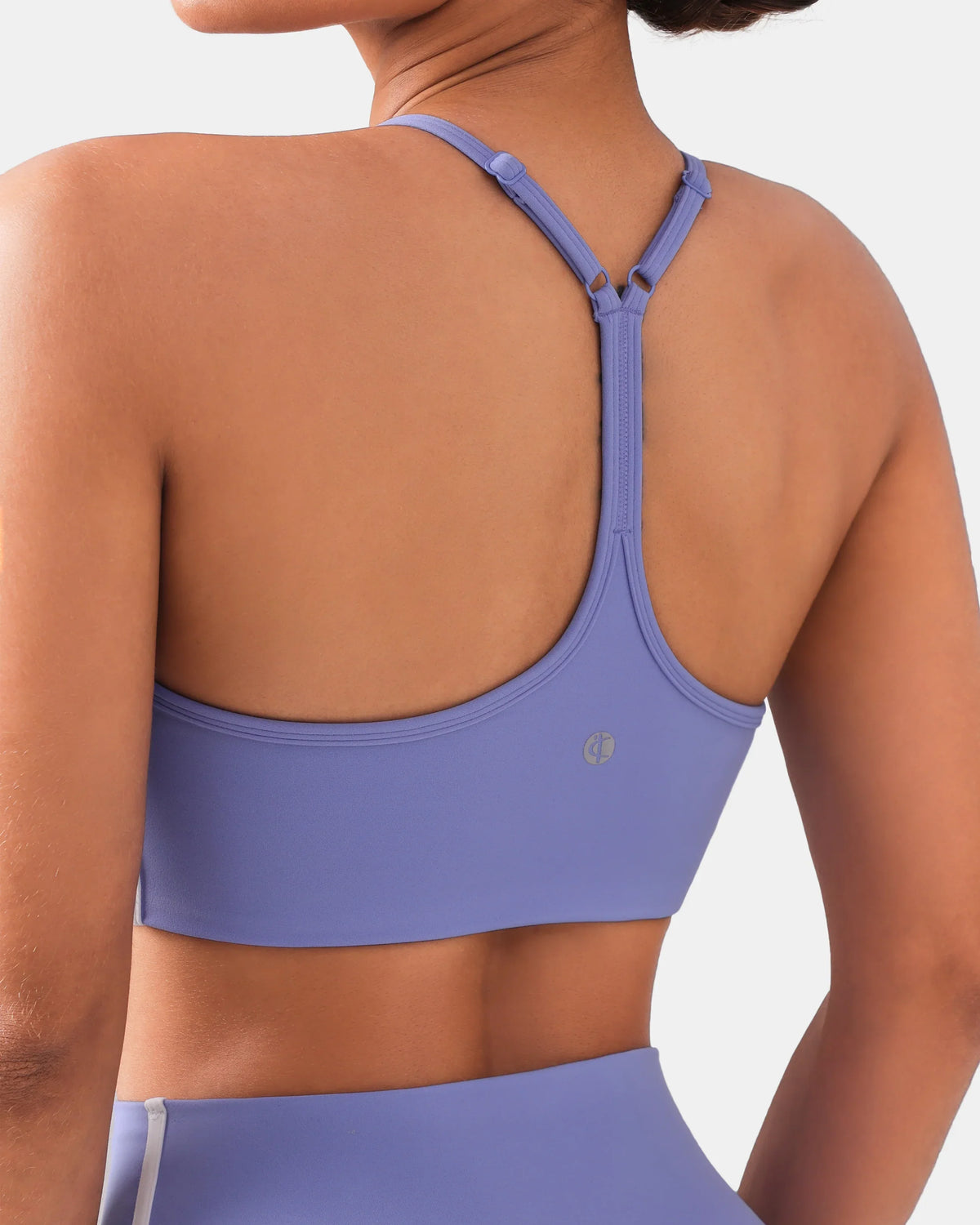 Dreamlux® Y-Back Adjustable Sports Bra w/ Side Stripes — Jacaranda Purple