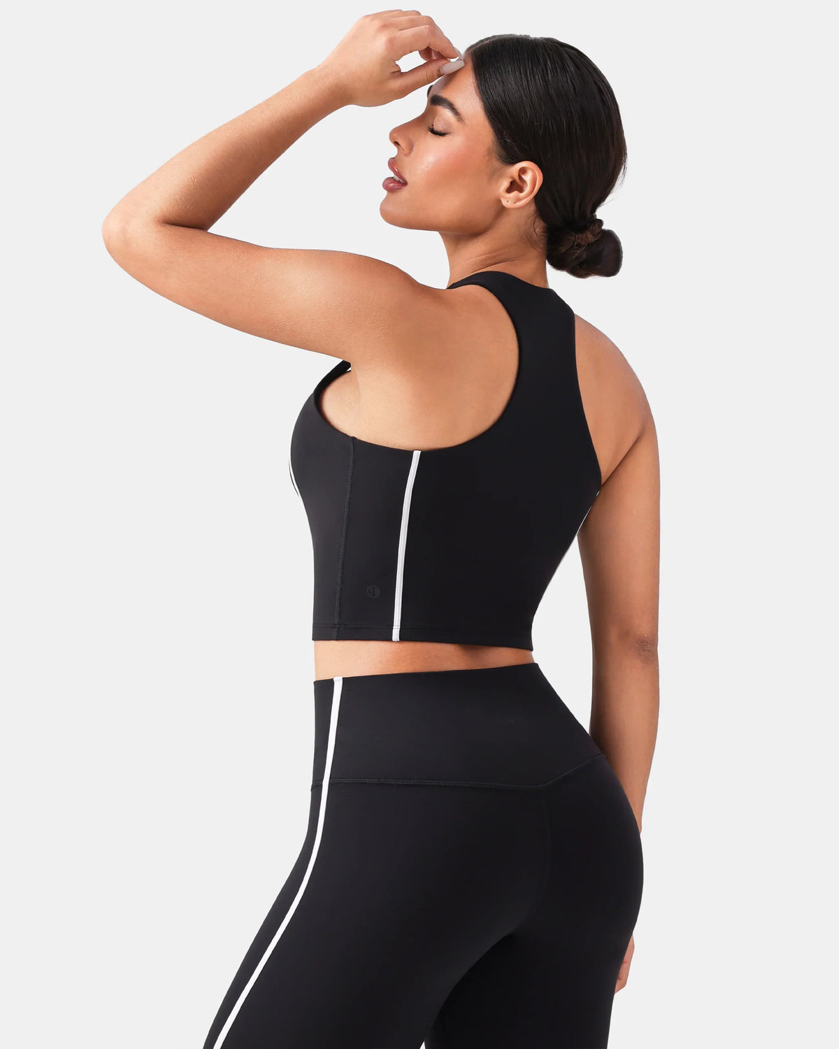 Dreamlux® Cropped Racerback Tank Top w/ Contrast Stripes 4