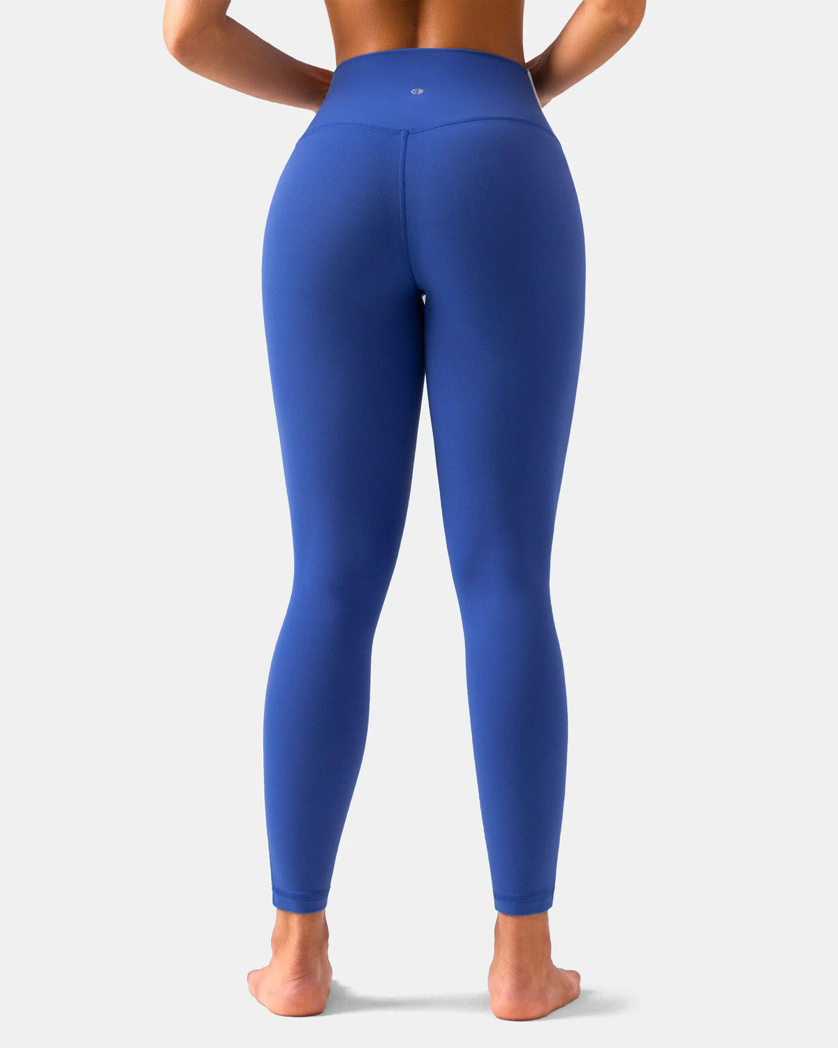 Dreamlux® High Waisted No Front Seam 25" Legging w/ Contrast Trim — Baleine Blue