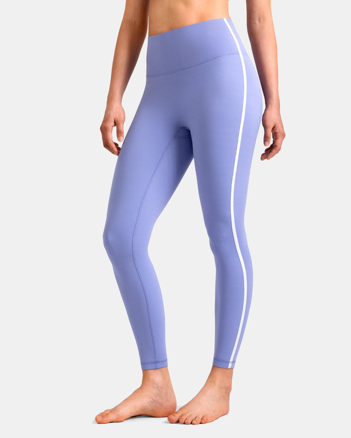 Dreamlux® High Waisted No Front Seam 25" Legging w/ Contrast Trim — Jacaranda Purple