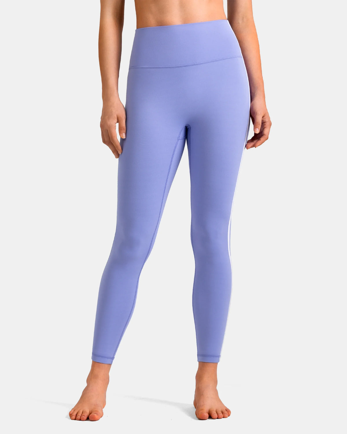 Dreamlux® High Waisted No Front Seam 25" Legging w/ Contrast Trim — Jacaranda Purple
