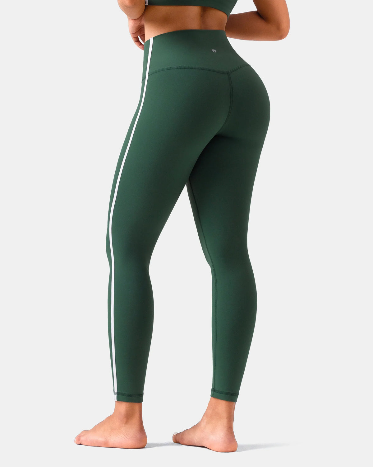 Dreamlux® High Waisted No Front Seam 25" Legging w/ Contrast Trim — Pine Grove