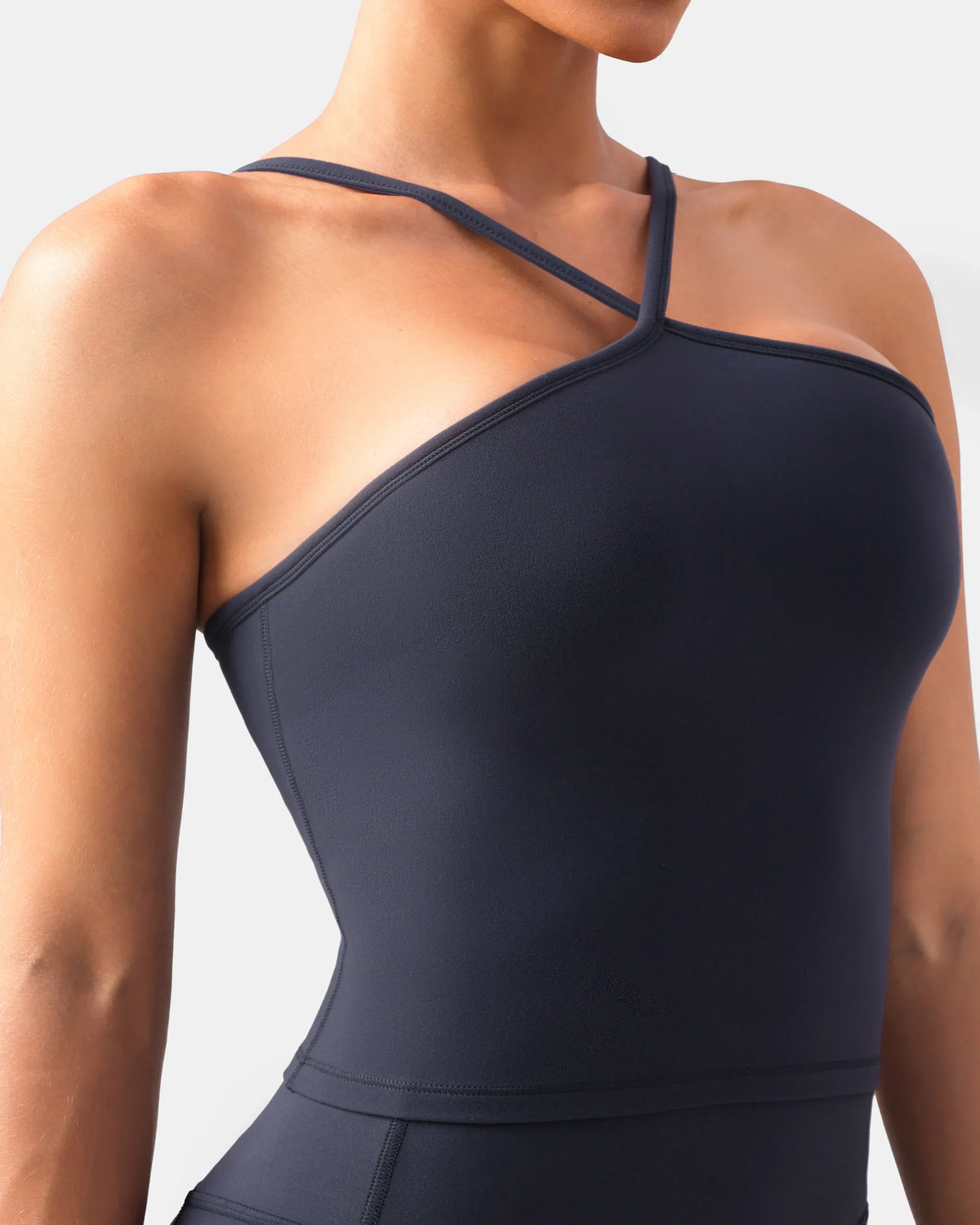 Dreamlux® Cross-Front Halter Top w/ Convertible Straps — Blue Ink