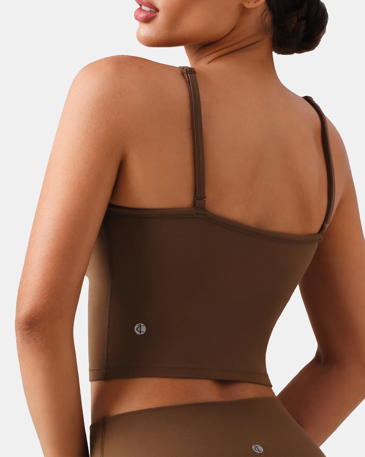 Dreamlux® Cross-Front Halter Top w/ Convertible Straps — Cocoa