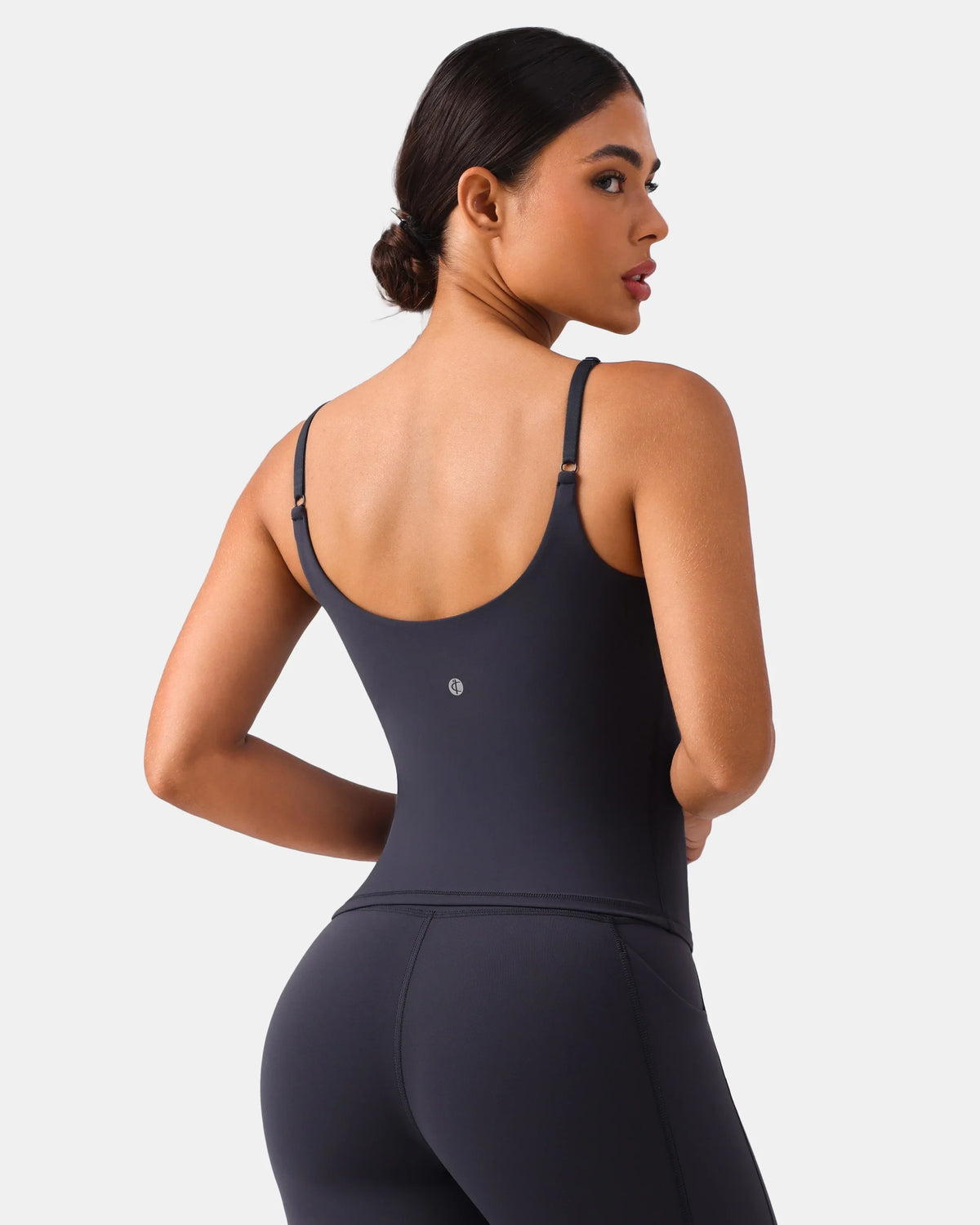 Dreamlux® V-Neck U-Back Cami w/ Adjustable Straps — Blue Ink