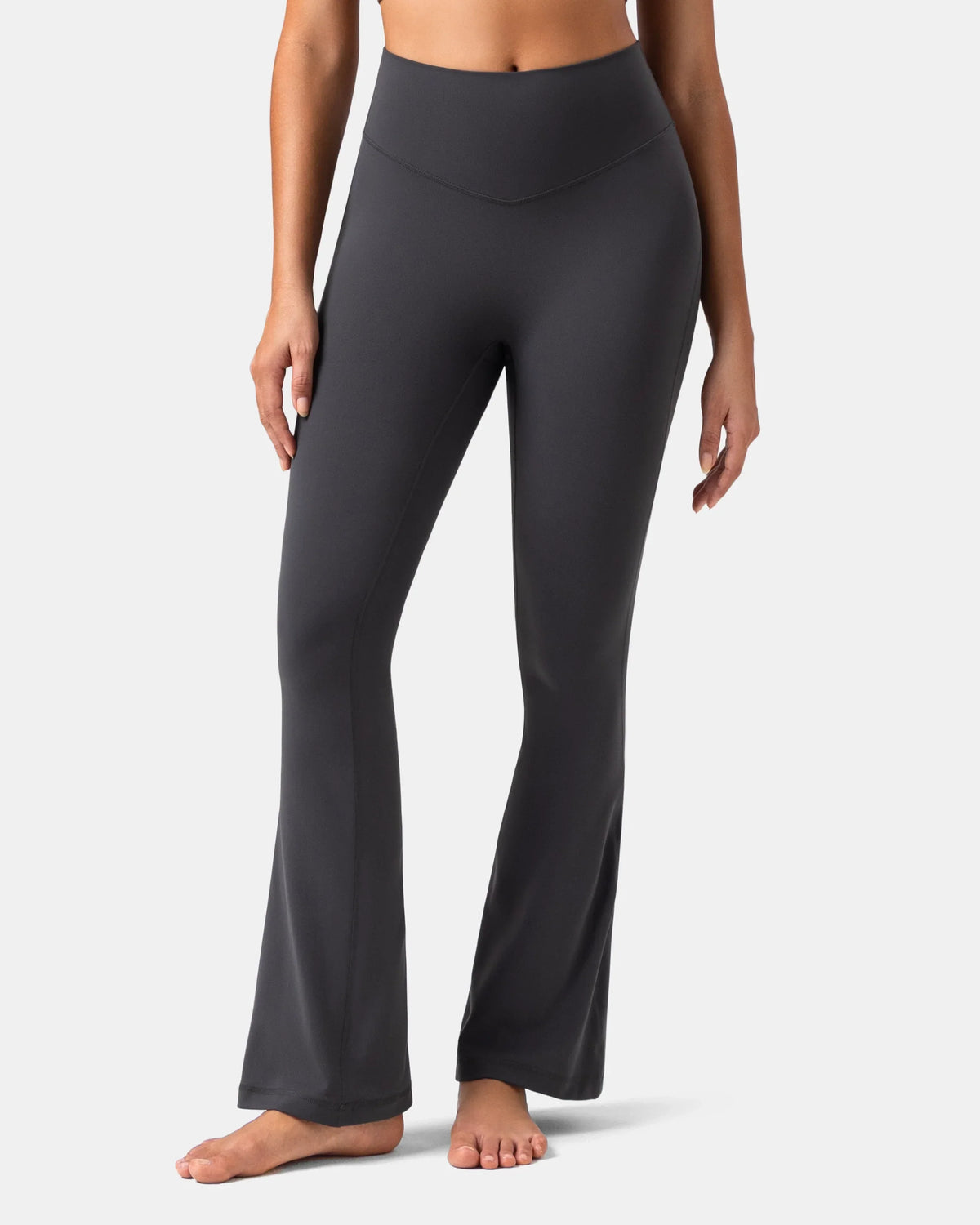 Dreamlux® No Front Seam Flare Legging 29.5" - Standard — Dark Carbon
