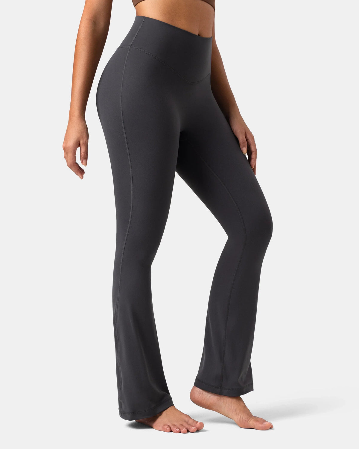 Dreamlux® No Front Seam Flare Legging 29.5" - Standard — Dark Carbon