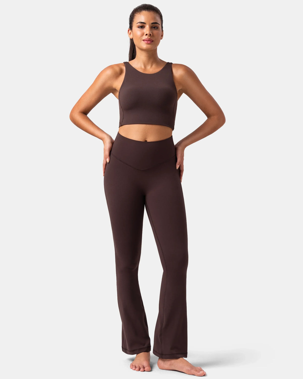 Dreamlux® No Front Seam Flare Legging 29.5" - Standard — Espresso