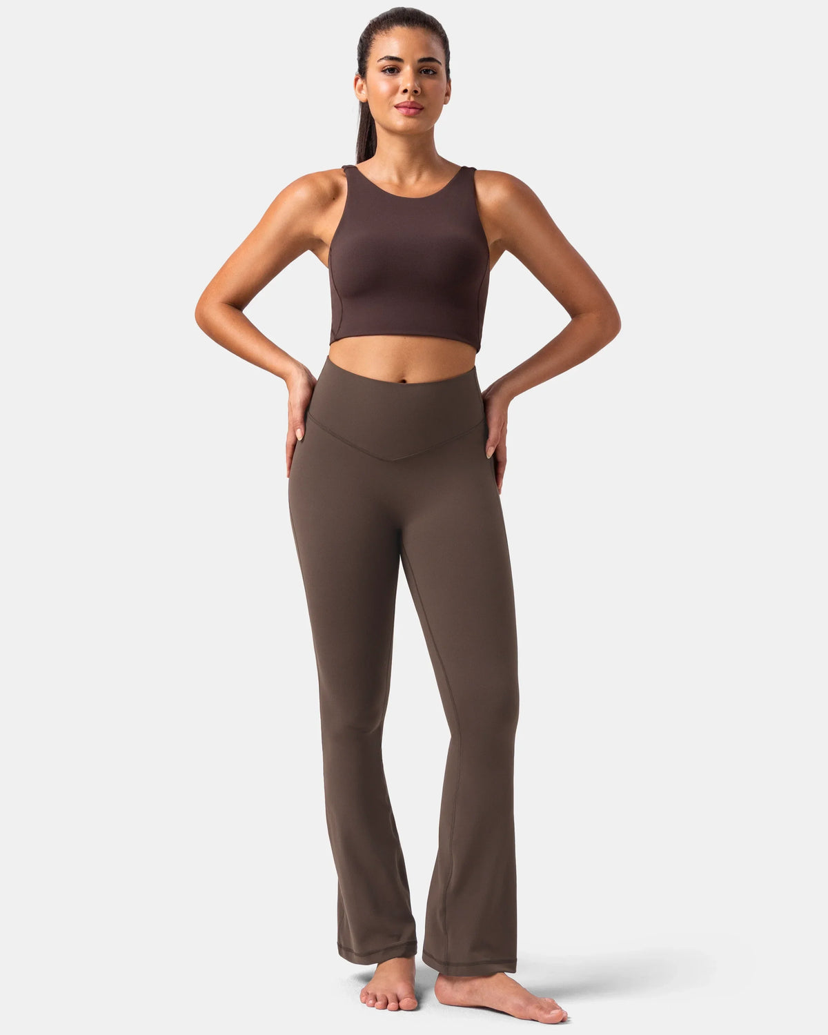 Dreamlux® No Front Seam Flare Legging 29.5" - Standard — Major Brown