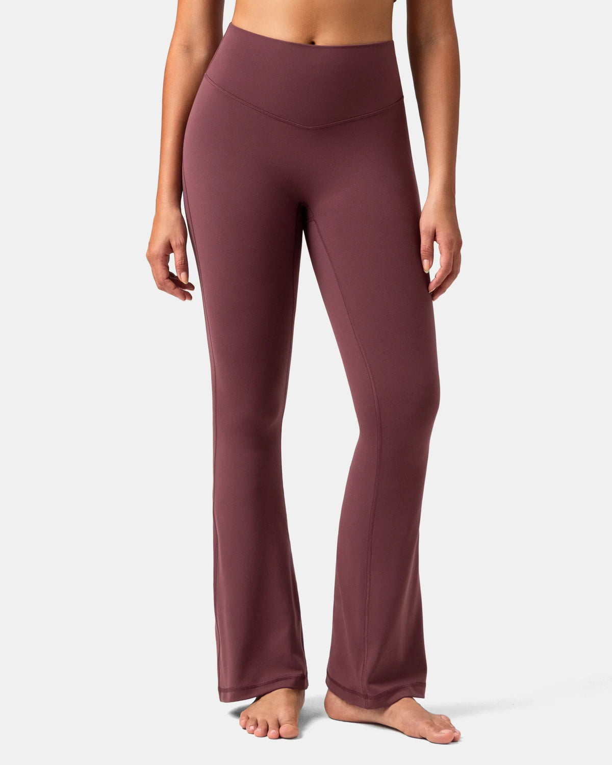 Dreamlux® No Front Seam Flare Legging 29.5" - Standard — Plum Red
