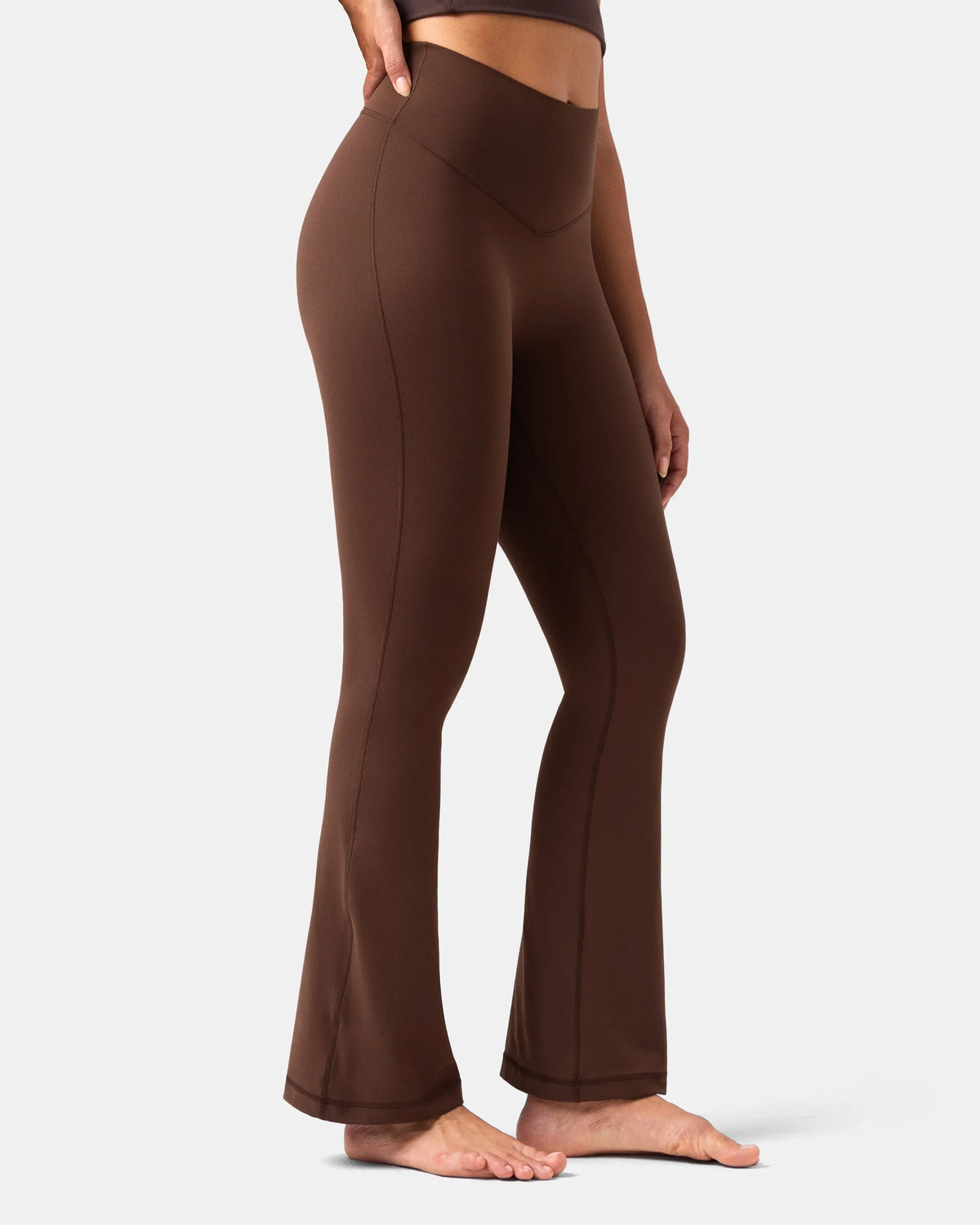 Dreamlux® No Front Seam Flare Legging 29.5" - Standard — Roasted Chestnut