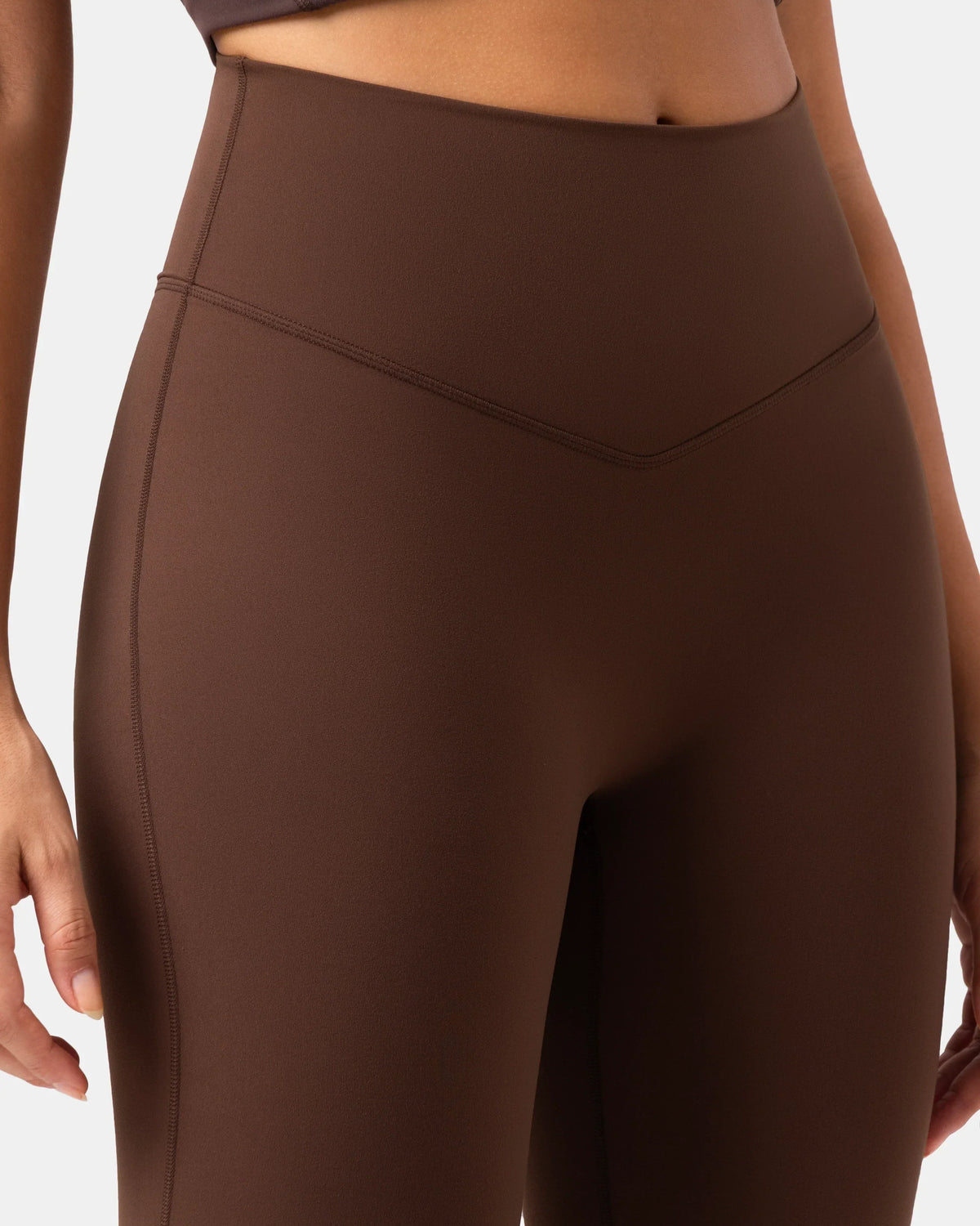 Dreamlux® No Front Seam Flare Legging 29.5" - Standard — Roasted Chestnut