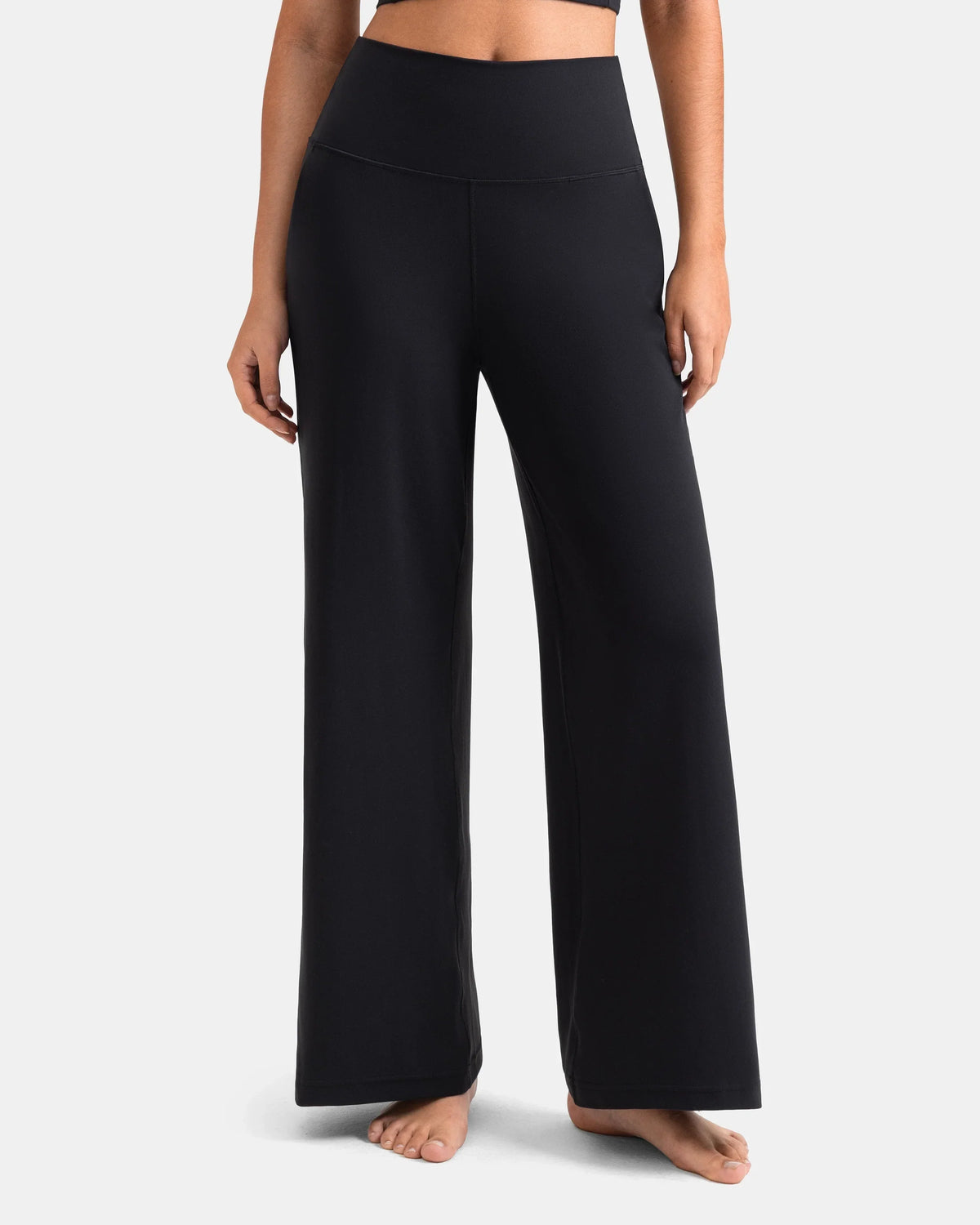 Dreamlux® Wide Leg High Waisted Ultra Soft 27.5" Daily Pant - Petite — Black